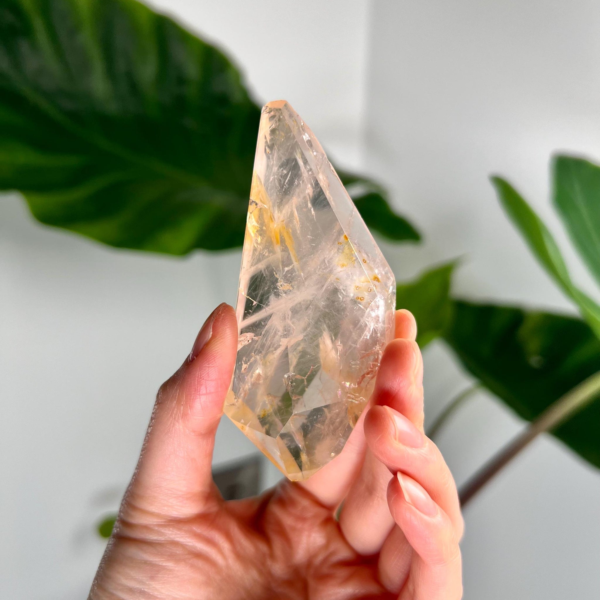 Grade AA Golden Healer Rose Quartz Freeform with Rainbow – Heart Healing, Universal Love, and Emotional Balance, GRC80, 79g