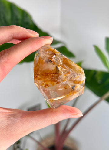 Grade AA Golden Healer Rose Quartz Freeform with Rainbow – Heart Healing, Universal Love, and Emotional Balance, GRC75, 68g