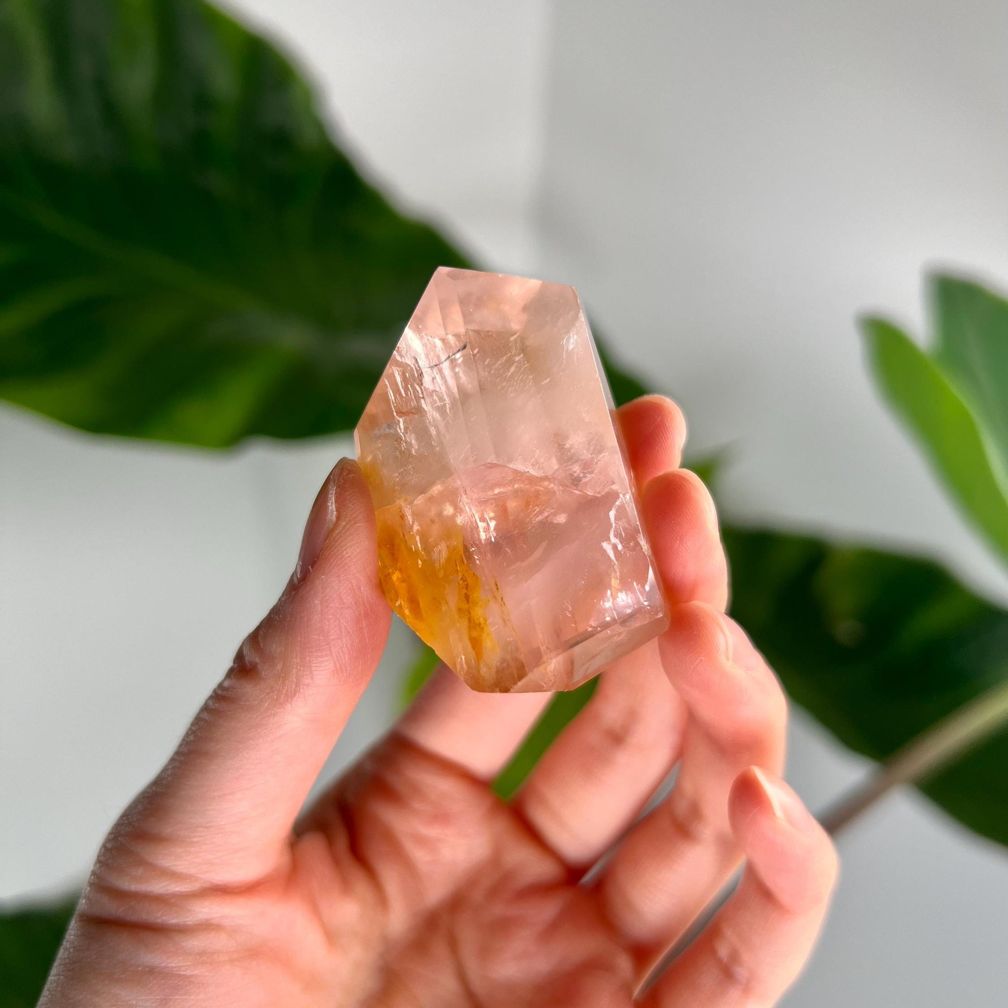 Grade AA Golden Healer Rose Quartz Freeform with Rainbow – Heart Healing, Universal Love, and Emotional Balance, GRC76, 54g