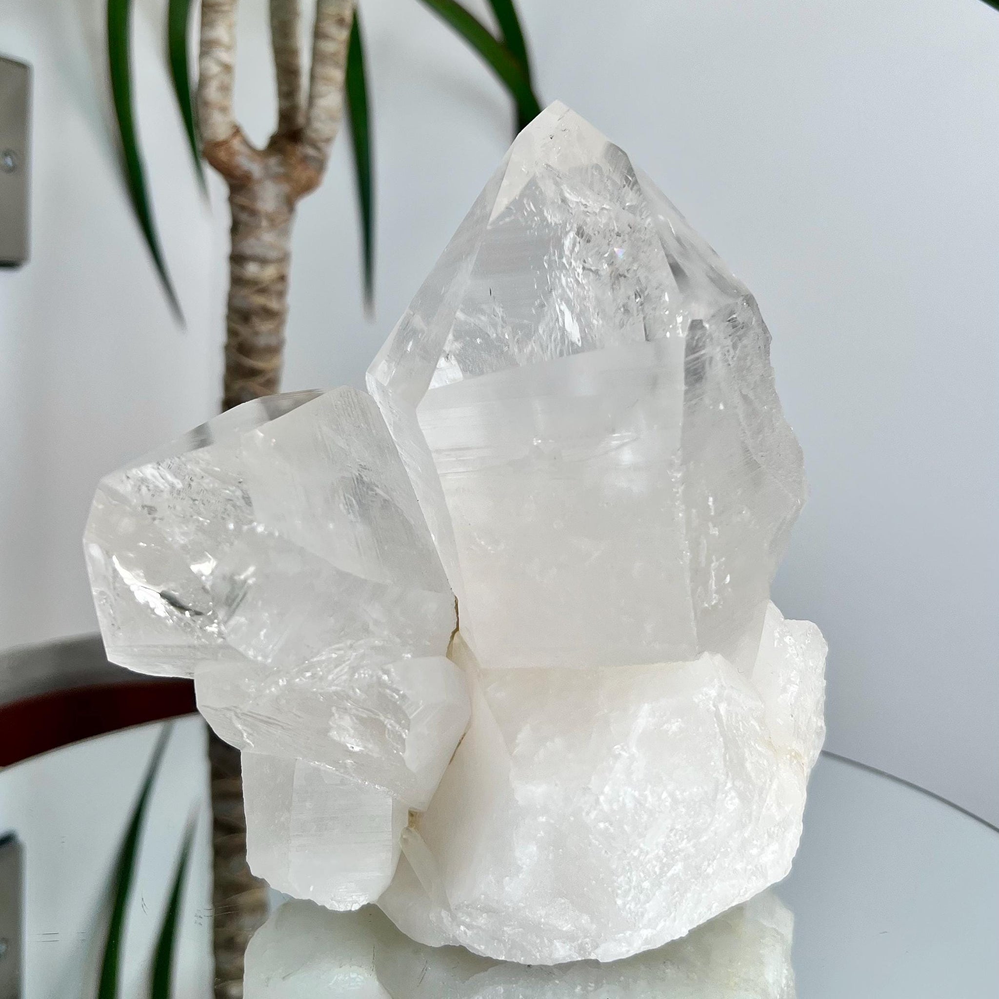 Unique Large Bridge Formation Quartz Cluster with Big Rainbows – "The Master Channeling Quartz", 2.4kg from Diamantina, Minas Gerais, Brazil