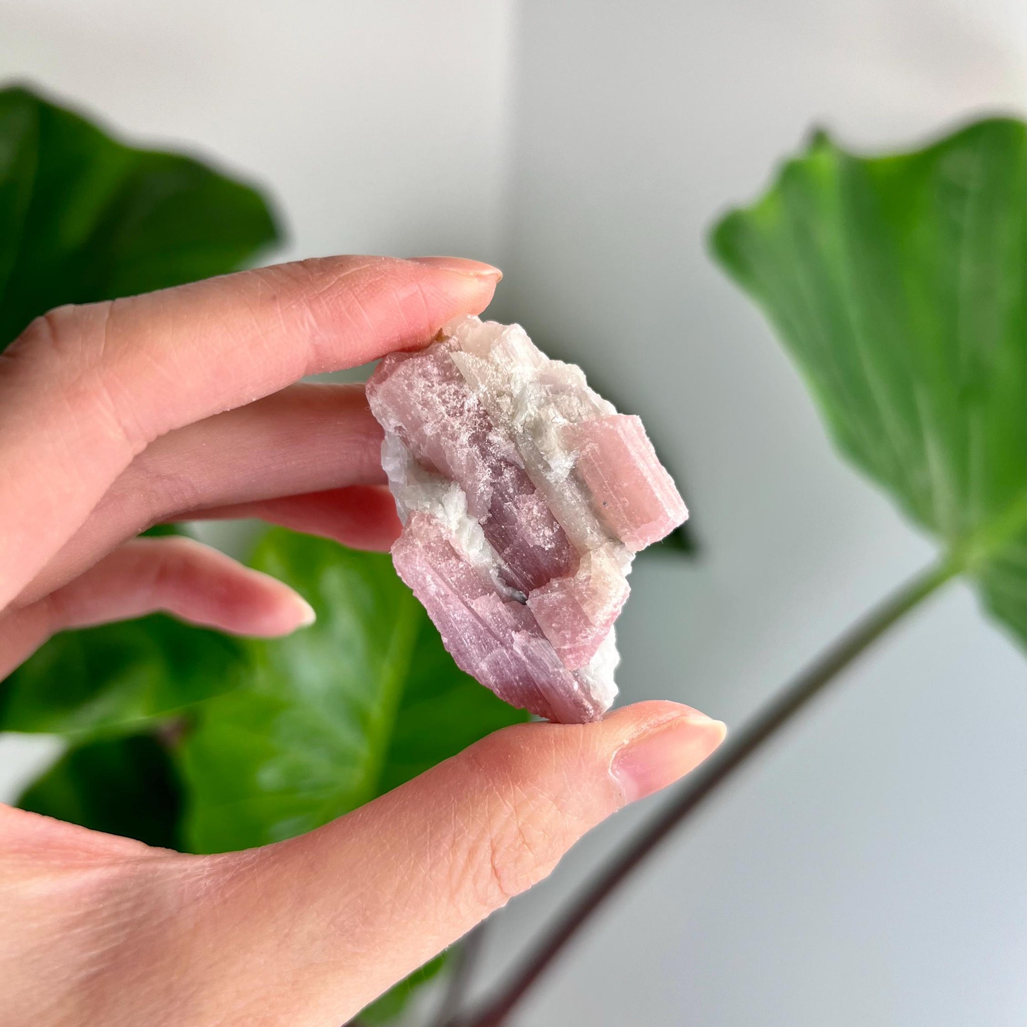 Grade A Natural Pink Tourmaline on Aquamarine,A Harmonious Blend of Love and Serenity PTC38, 36g