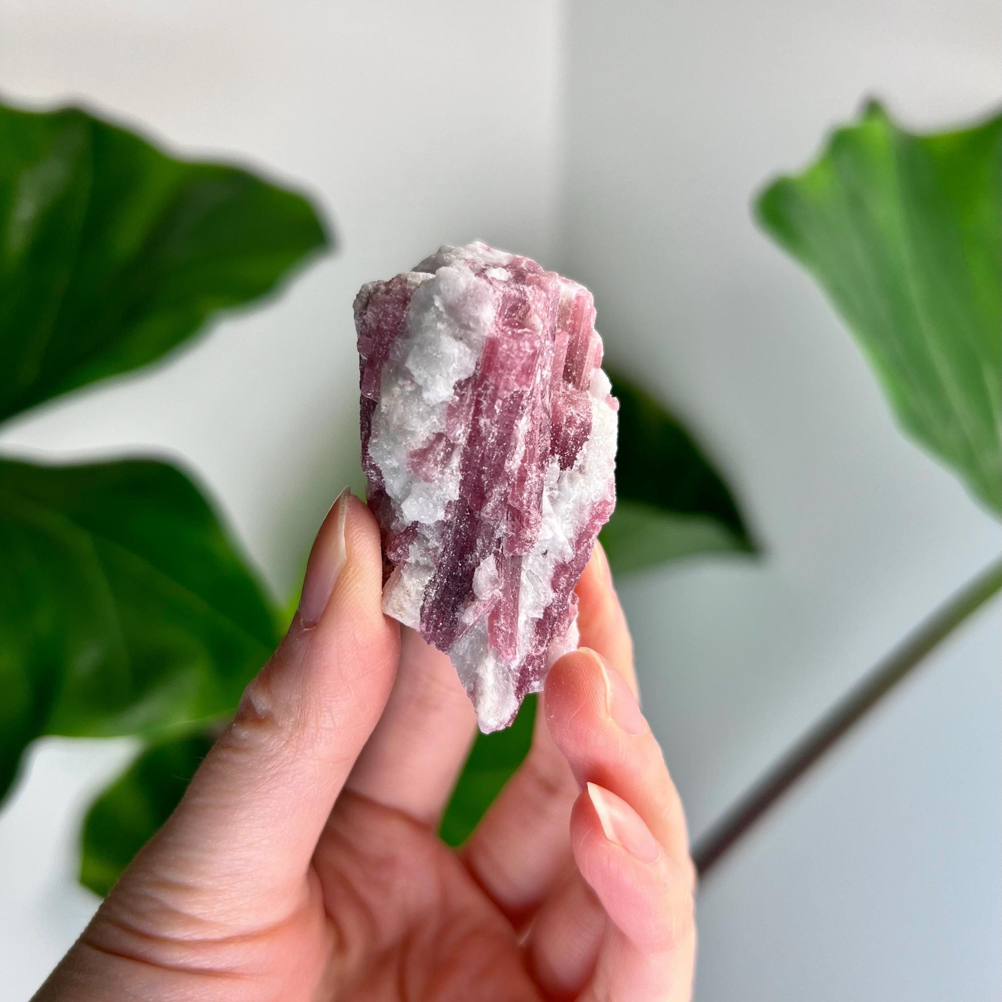 Grade AA Natural Pink Tourmaline on Aquamarine,A Harmonious Blend of Love and Serenity PTC40, 42g