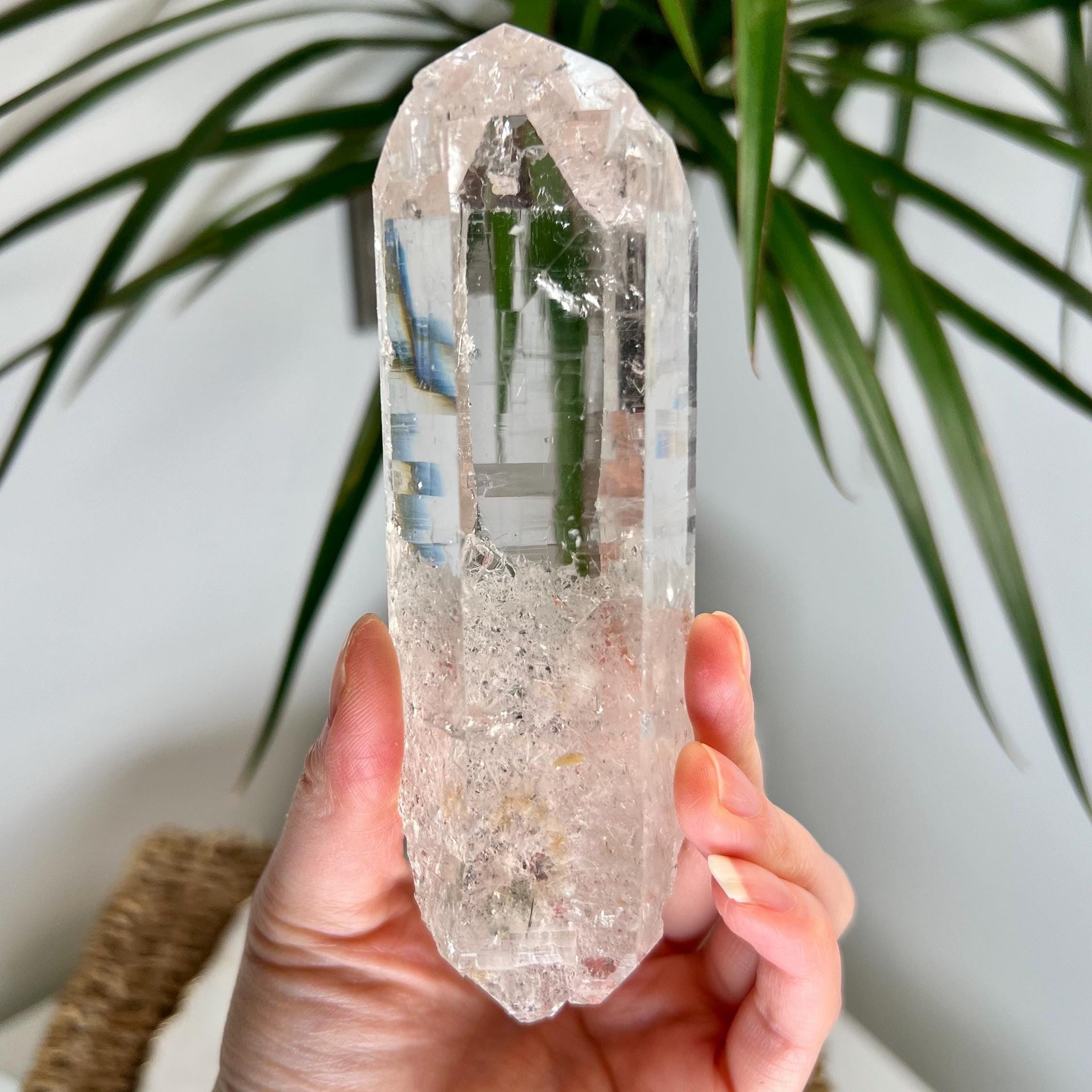 Grade AA+ Cathedral Lemurian Quartz Point – Chlorite and Rutile, from Diamantina, Brazil, Akashic Record Access - LCC15, 273g