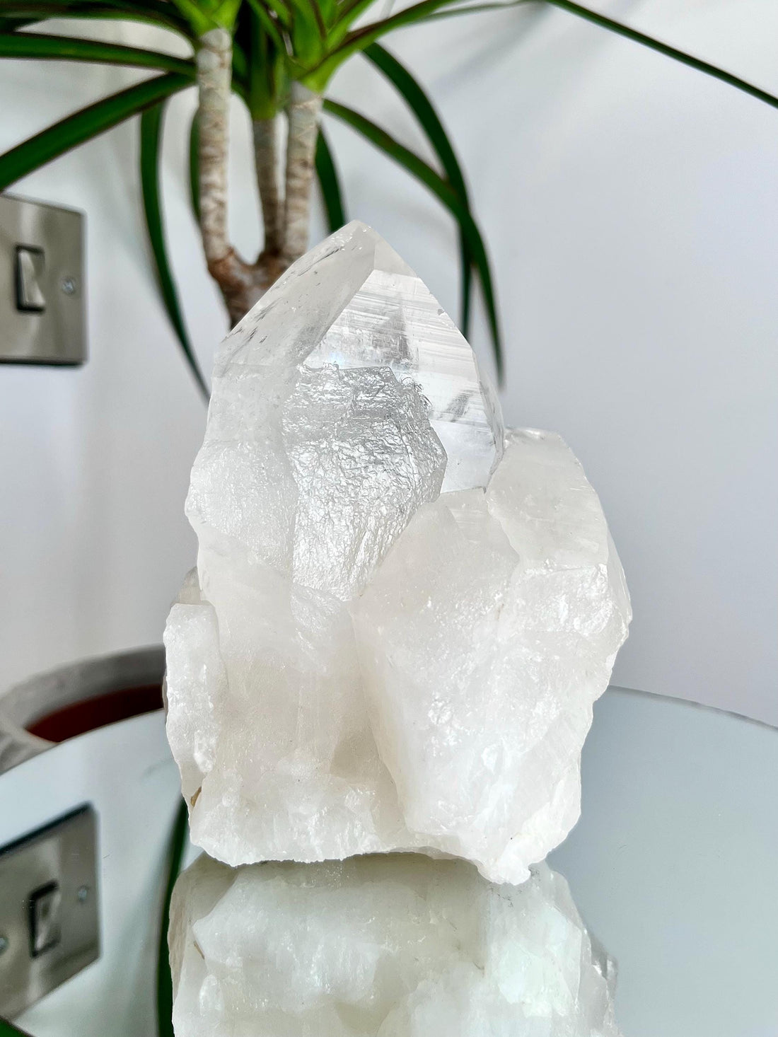 Unique Large Bridge Formation Quartz Cluster with Big Rainbows – "The Master Channeling Quartz", 2.4kg from Diamantina, Minas Gerais, Brazil