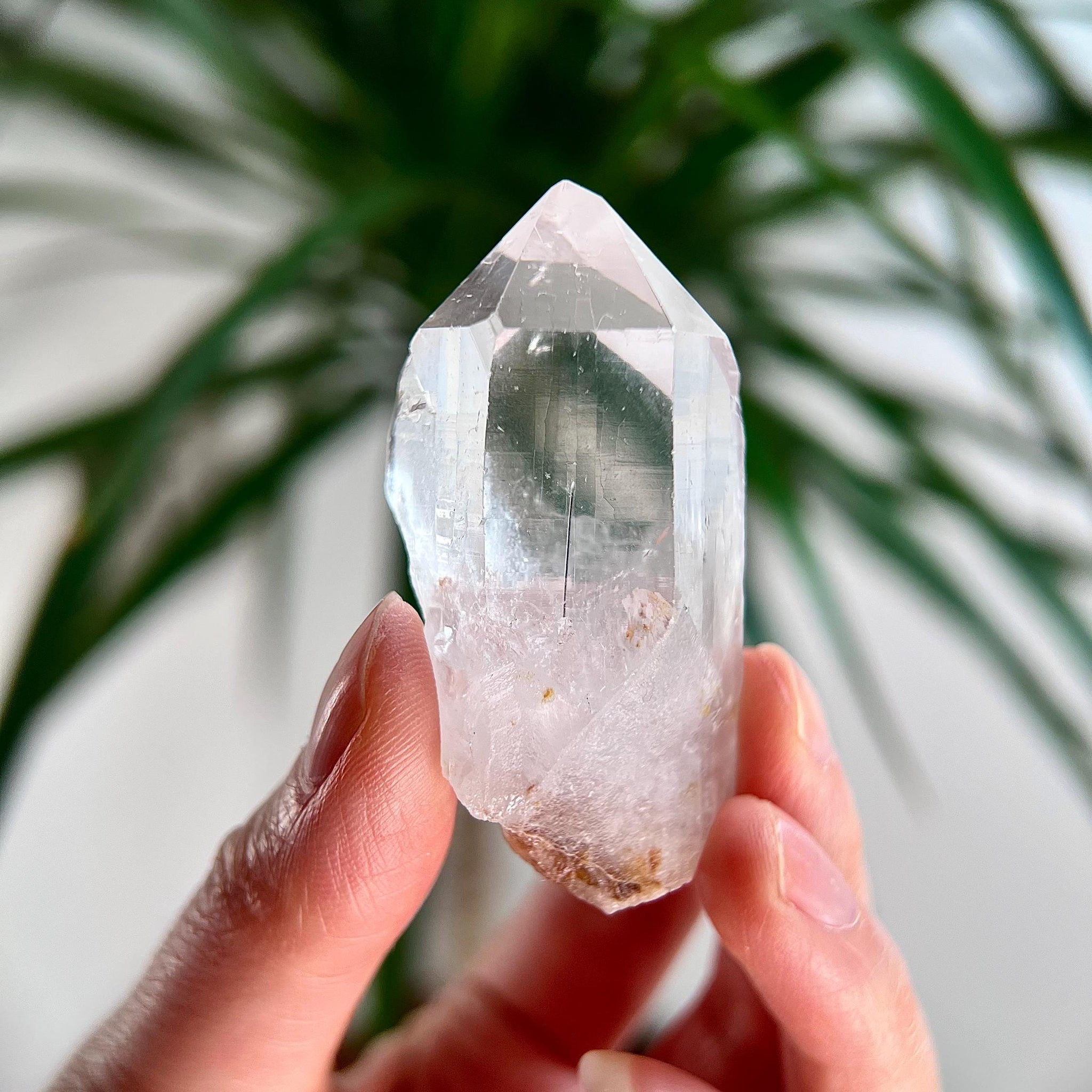 Grade AA+ Self-healed Cathedral Lemurian Quartz Point with Iron and Black Needle Rutile, from Diamantina, Brazil- LCC28, 52g