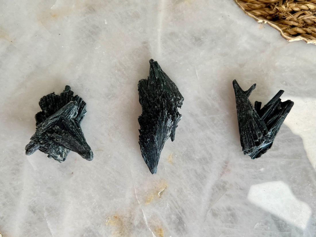 Grade A Natural Black Kyanite Crystal from Araçuaí, Minas Gerais – Special Pick, Multiple Variations D-F