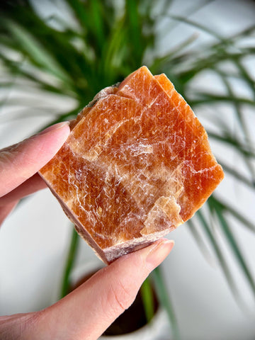 Grade A Natural Orange Calcite, Raw Crystal, Sacral, Solar Plexus Chakra, from Bahia Brazil CA09, 152g