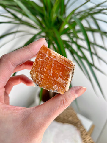Grade A+ Natural Orange Calcite, Raw Crystal, Sacral, Solar Plexus Chakra, from Bahia Brazil CA12, 63g