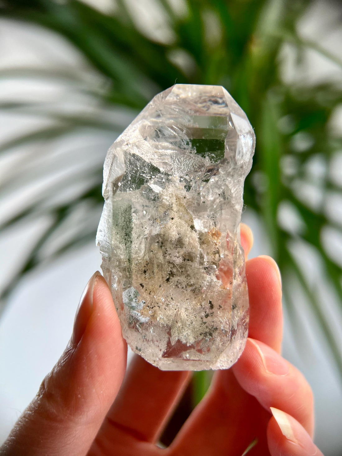 Grade AA+ Cathedral Lemurian Quartz Point with Hematite, Lodolite, Rutile, and Iron, Self-Healed, from Diamantina, Brazil- LCC18, 51g