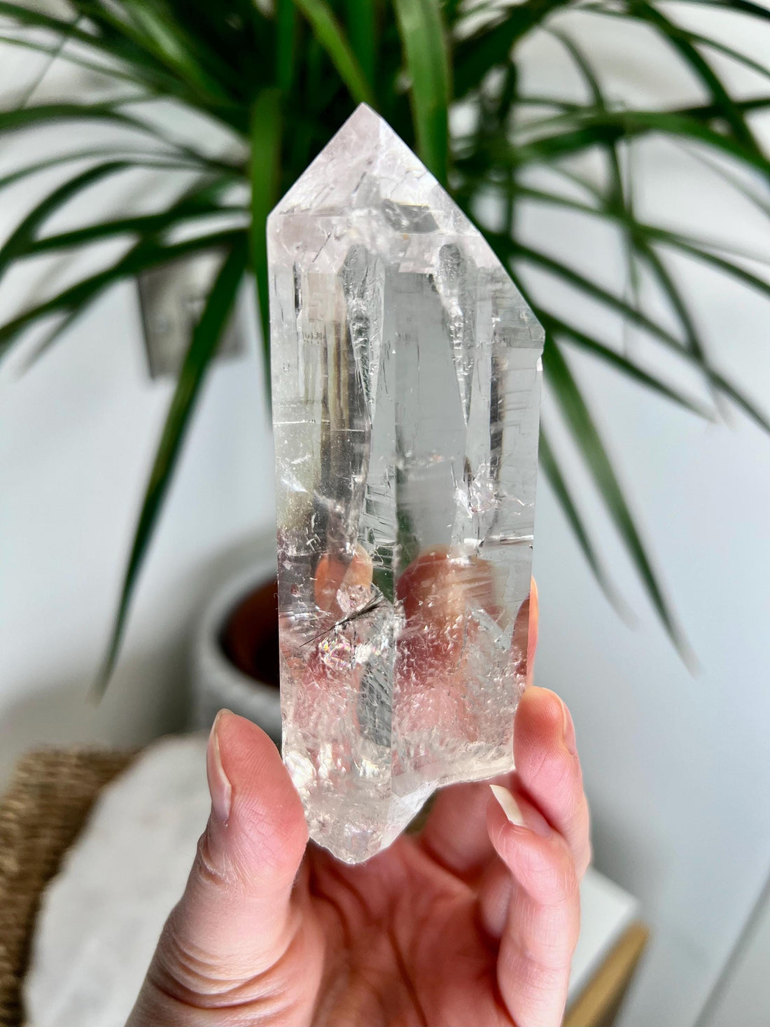 Grade AA+ Cathedral Lemurian Quartz Point with Black Rutile and Rainbow, Self-Healed, Diamantina, Brazil, Akashic Record Access - LCC21,254g