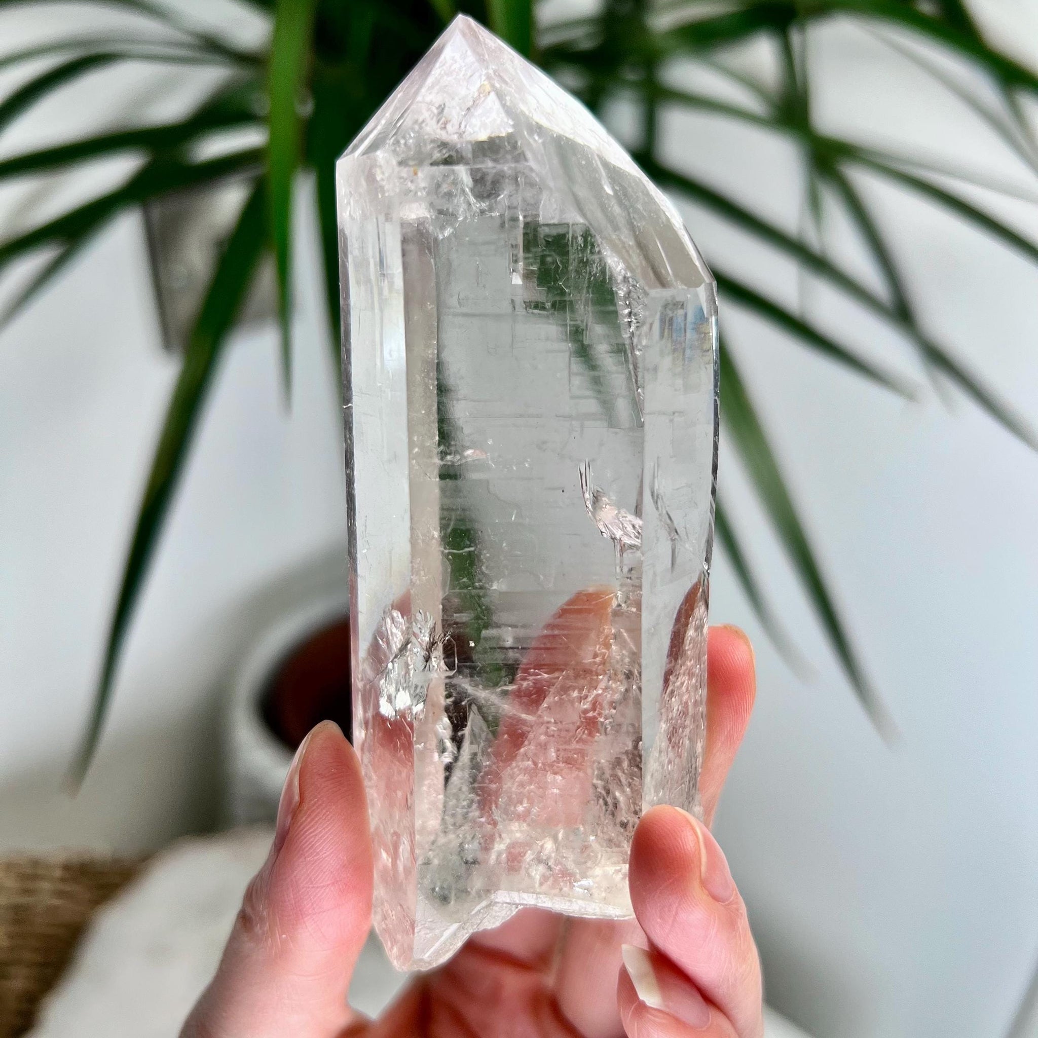 Grade AA+ Cathedral Lemurian Quartz Point with Black Rutile and Rainbow, Self-Healed, Diamantina, Brazil, Akashic Record Access - LCC21,254g