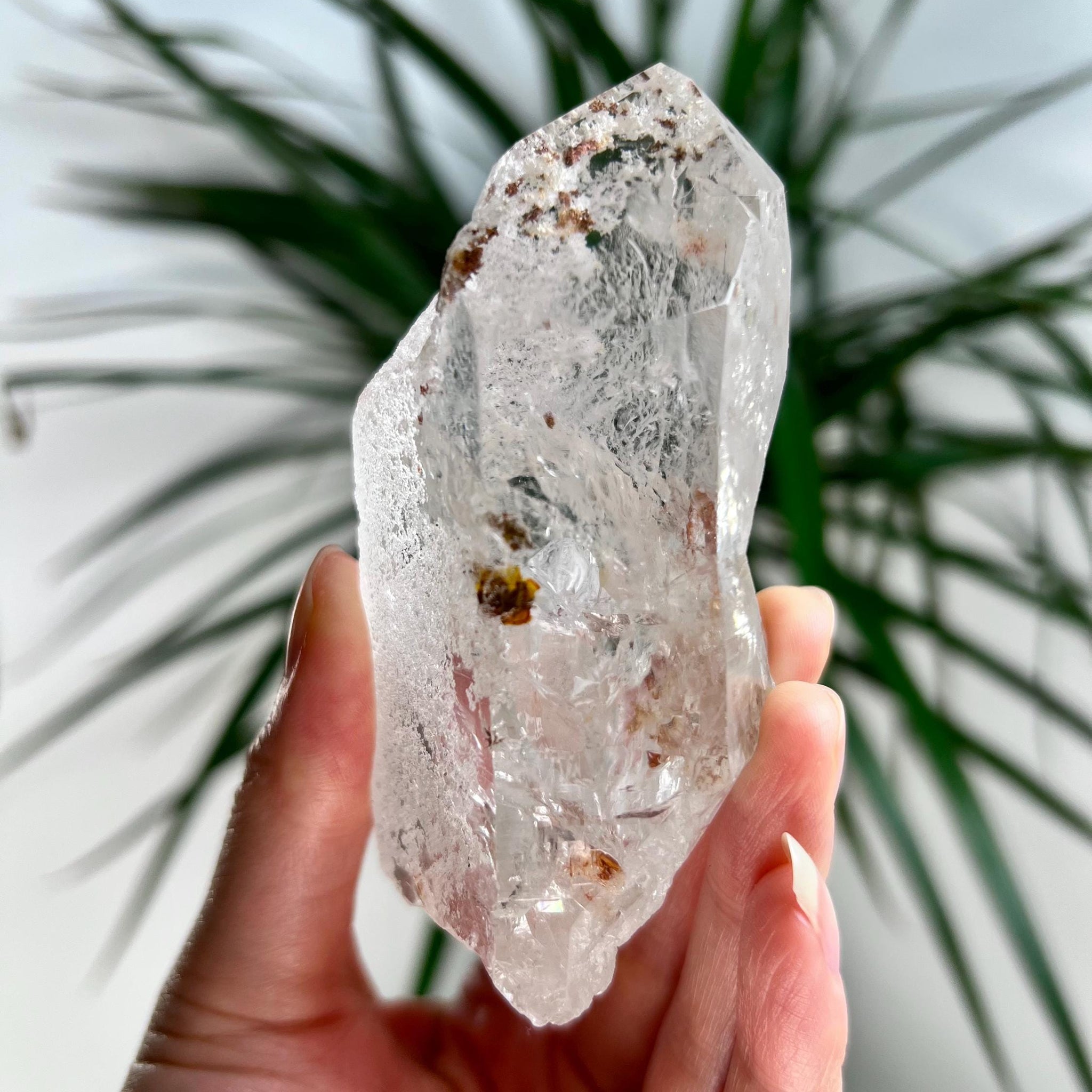 Grade AA Cathedral Lemurian Quartz Point – Iron Inclusion, Self-Healed, Akashic Record Access, from Diamantina, Brazil- LCC34,221g