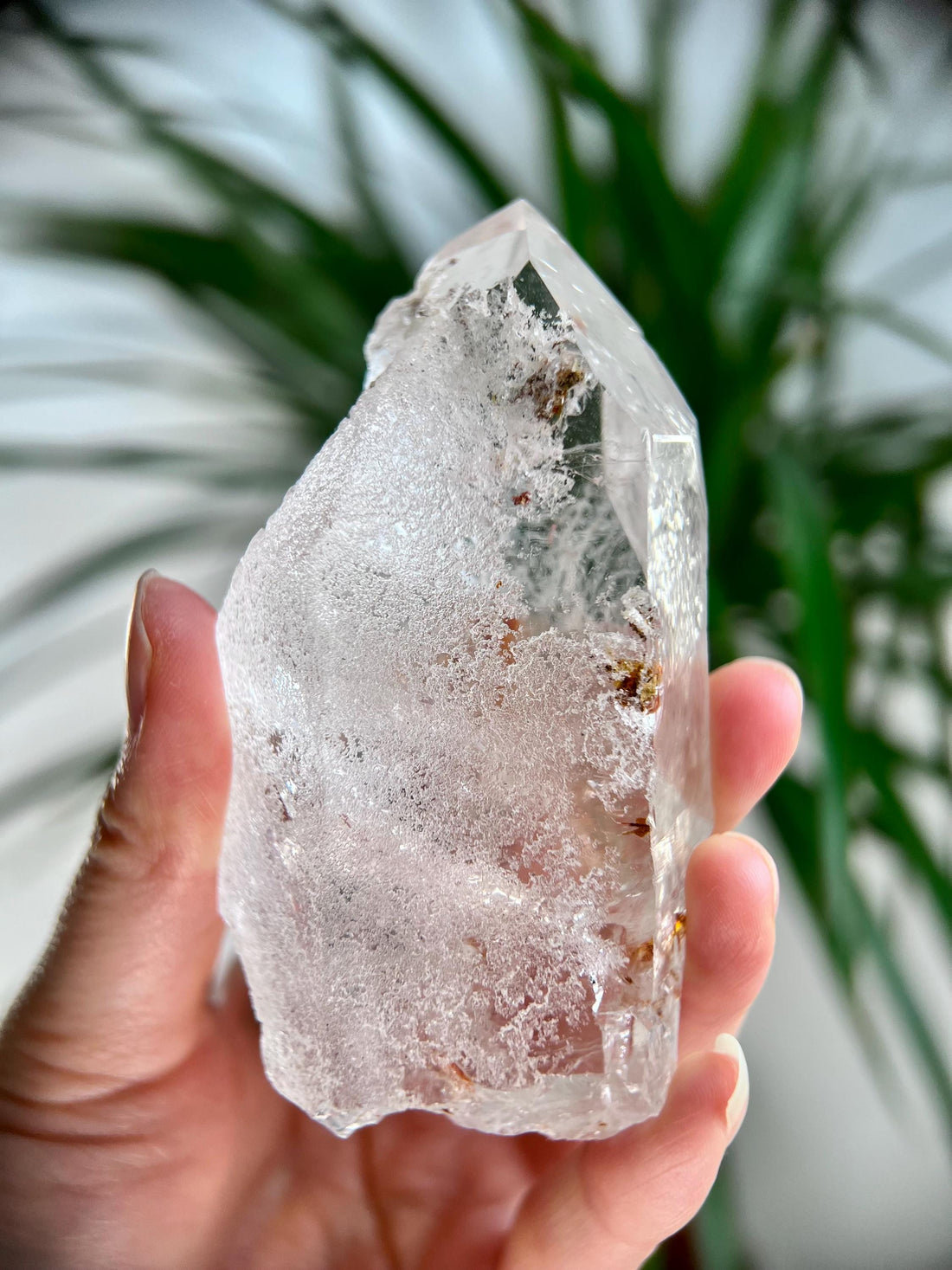 Grade AA Cathedral Lemurian Quartz Point – Iron Inclusion, Self-Healed, Akashic Record Access, from Diamantina, Brazil- LCC34,221g