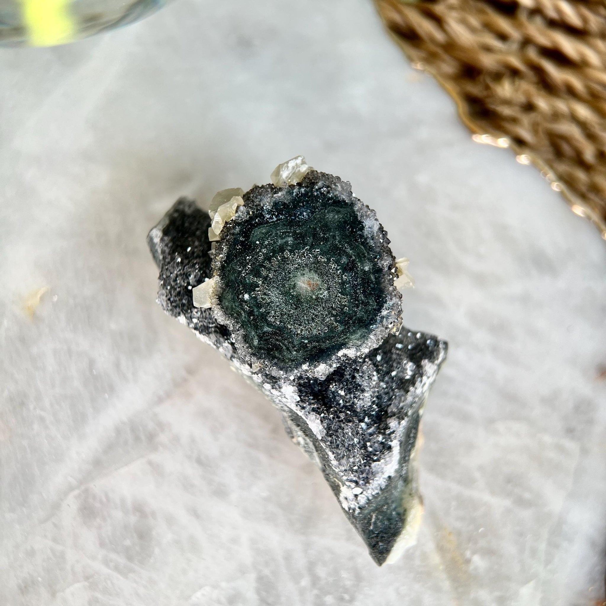 Grade A Natural Uruguay Amethyst Stalactite with Calcites  – Unique Formation, High-Energy Healing Crystal - US58, 86g