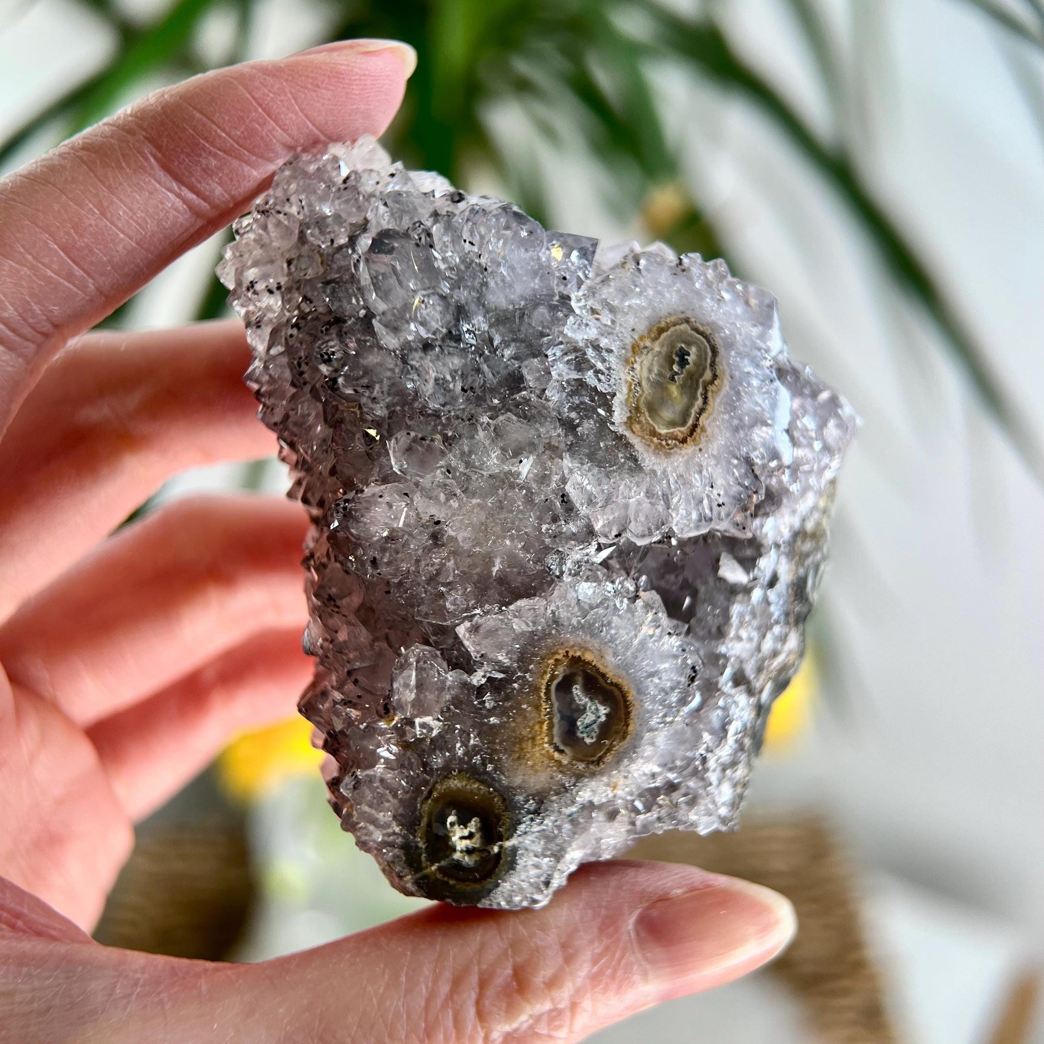 Grade A Natural Jasper Stalactite on Crystal Druzy – Heart, Root, and Third Eye Chakra Healing, US60, 99g