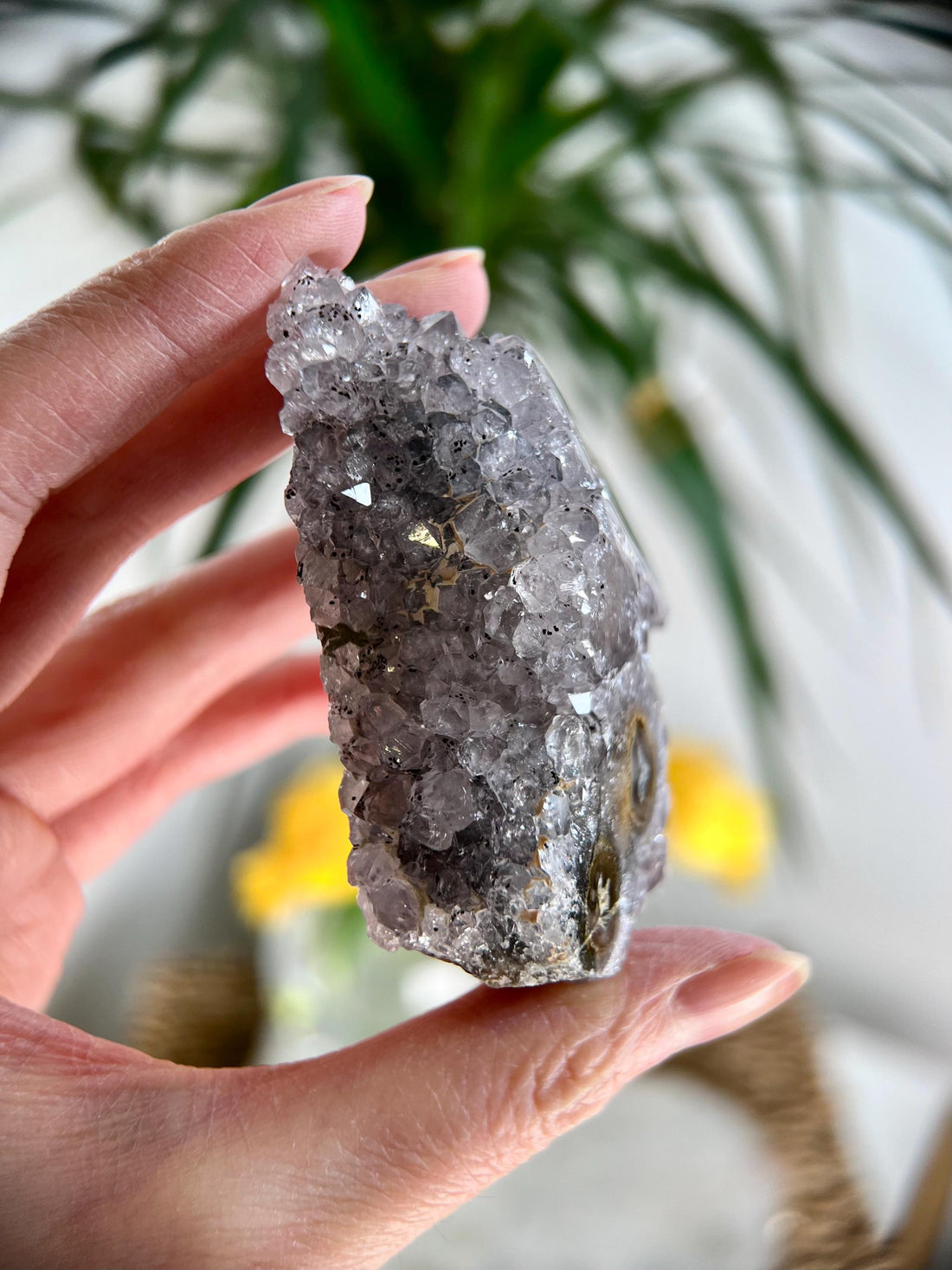 Grade A Natural Jasper Stalactite on Crystal Druzy – Heart, Root, and Third Eye Chakra Healing, US60, 99g