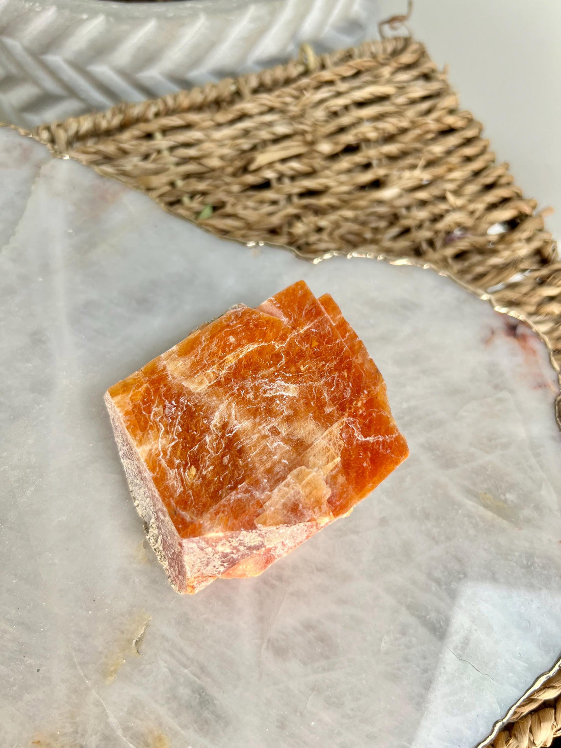 Grade A Natural Orange Calcite, Raw Crystal, Sacral, Solar Plexus Chakra, from Bahia Brazil CA09, 152g