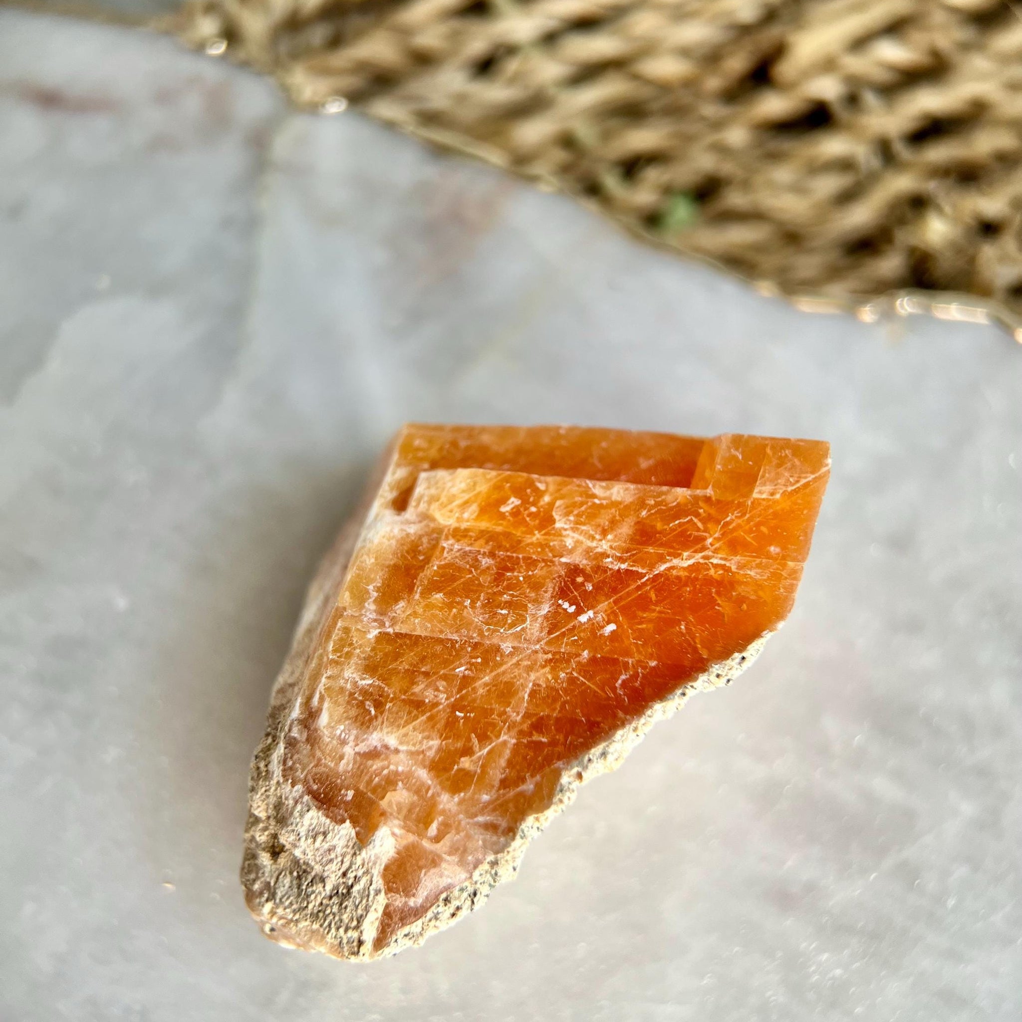 Grade A Natural Orange Calcite, Raw Crystal, Sacral, Solar Plexus Chakra, from Bahia Brazil CA10, 93g