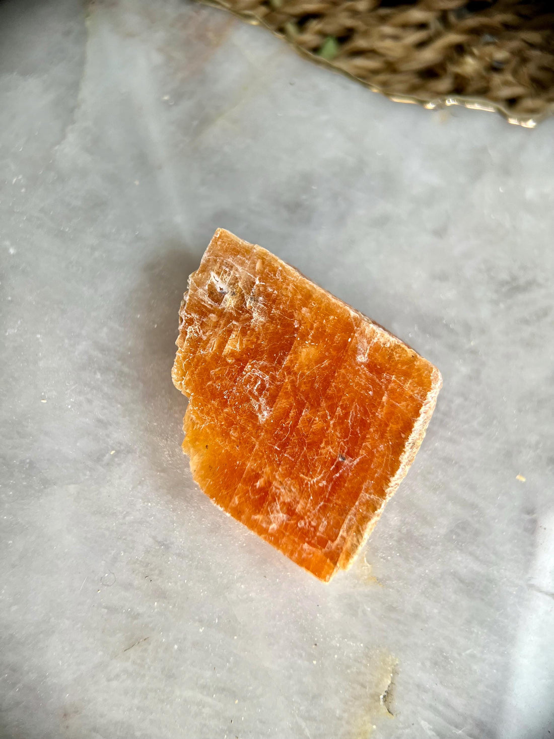 Grade A Natural Orange Calcite, Raw Crystal, Sacral, Solar Plexus Chakra, from Bahia Brazil CA11, 49g