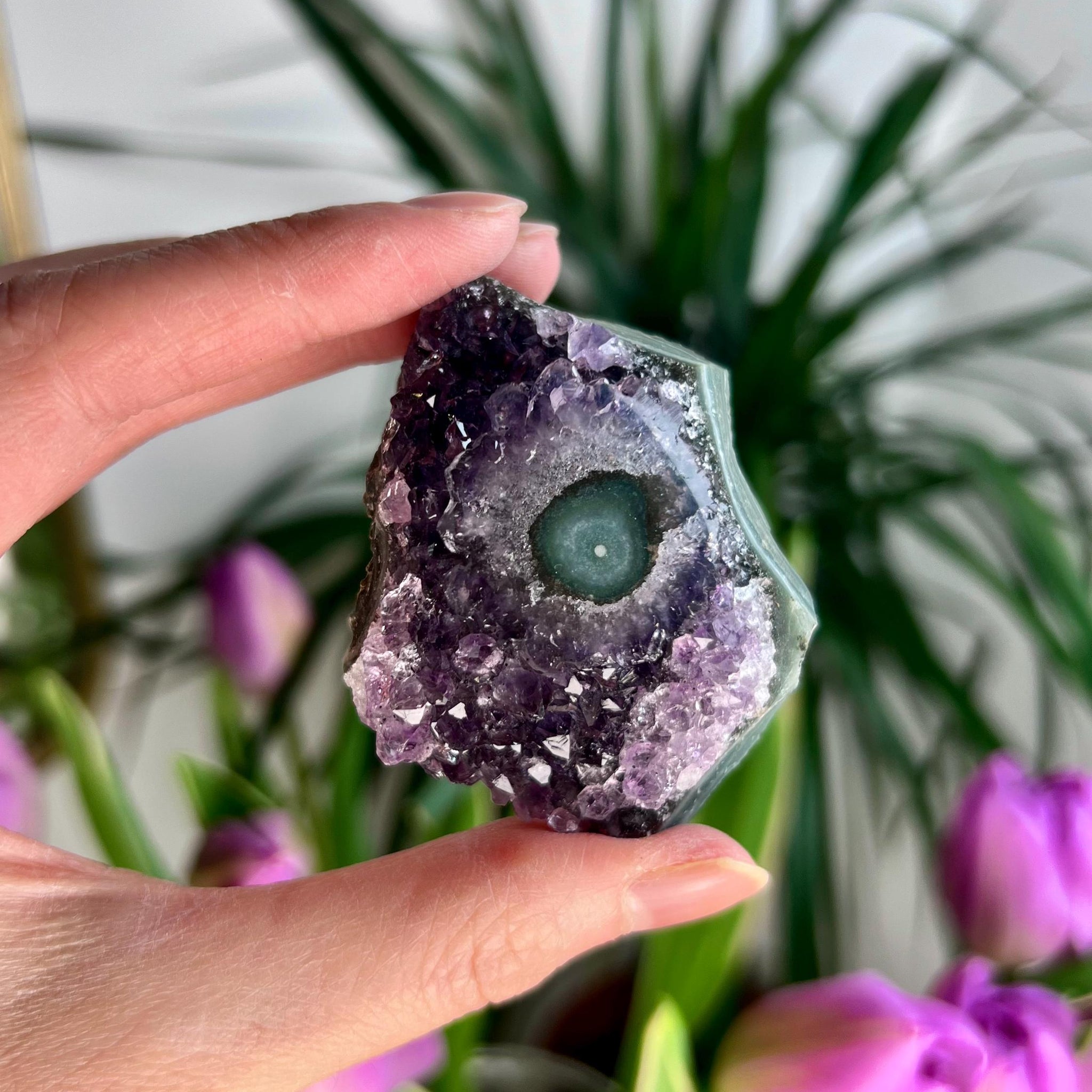 Grade AA Natural Amethyst Flower Stalactite from Uruguay – Unique Formation, High-Energy Healing Crystal - US63, 71g