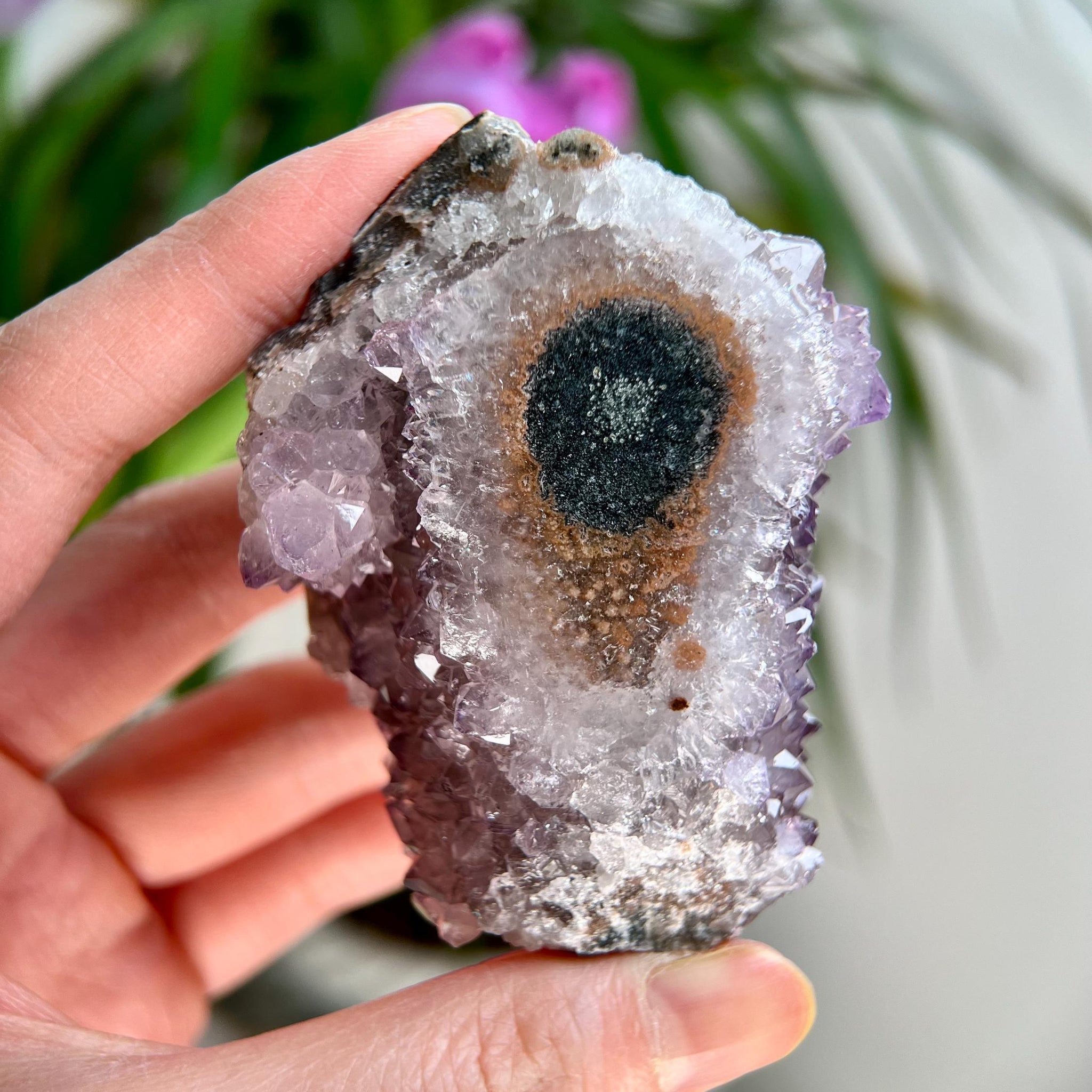 Grade A+ Natural Amethyst Flower Stalactite from Uruguay – Unique Formation, High-Energy Healing Crystal - US78, 153g
