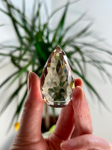 Top Grade Gem Faceted Smoky Lemurian Flame - Premium Quality, Healing, and Manifestation Crystal, DFH11, 45g