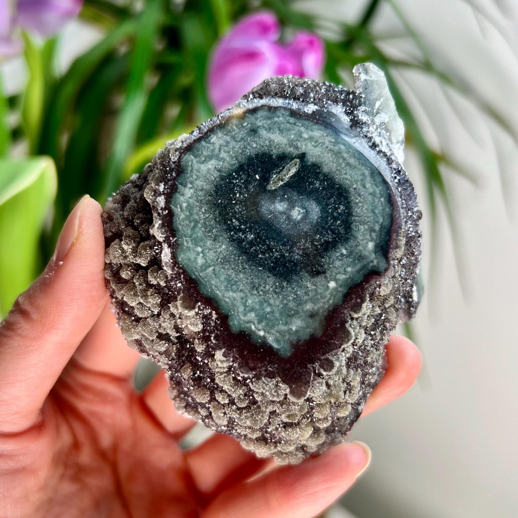 Grade AA Natural Jasper Stalactite Druzy Crystal– Heart, Root, and Third Eye Chakra Healing, US80, 171g