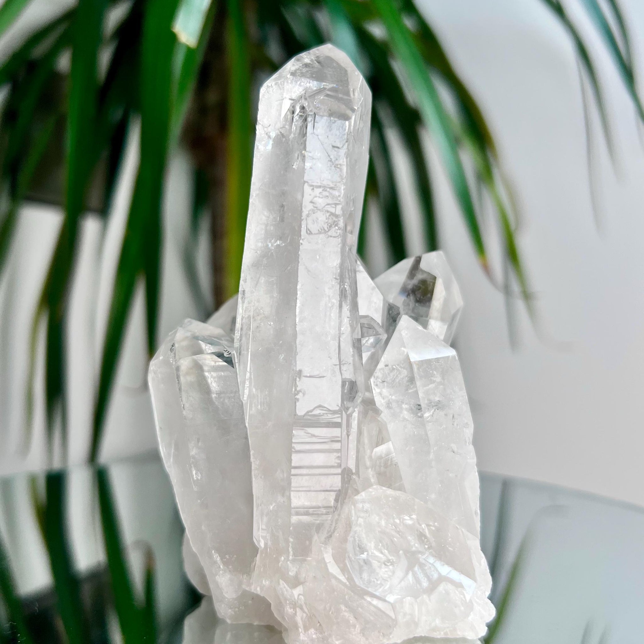Grade AA+ Natural Clear Quartz Cluster with KEY and Rainbow from Diamantina, 494g, CC02