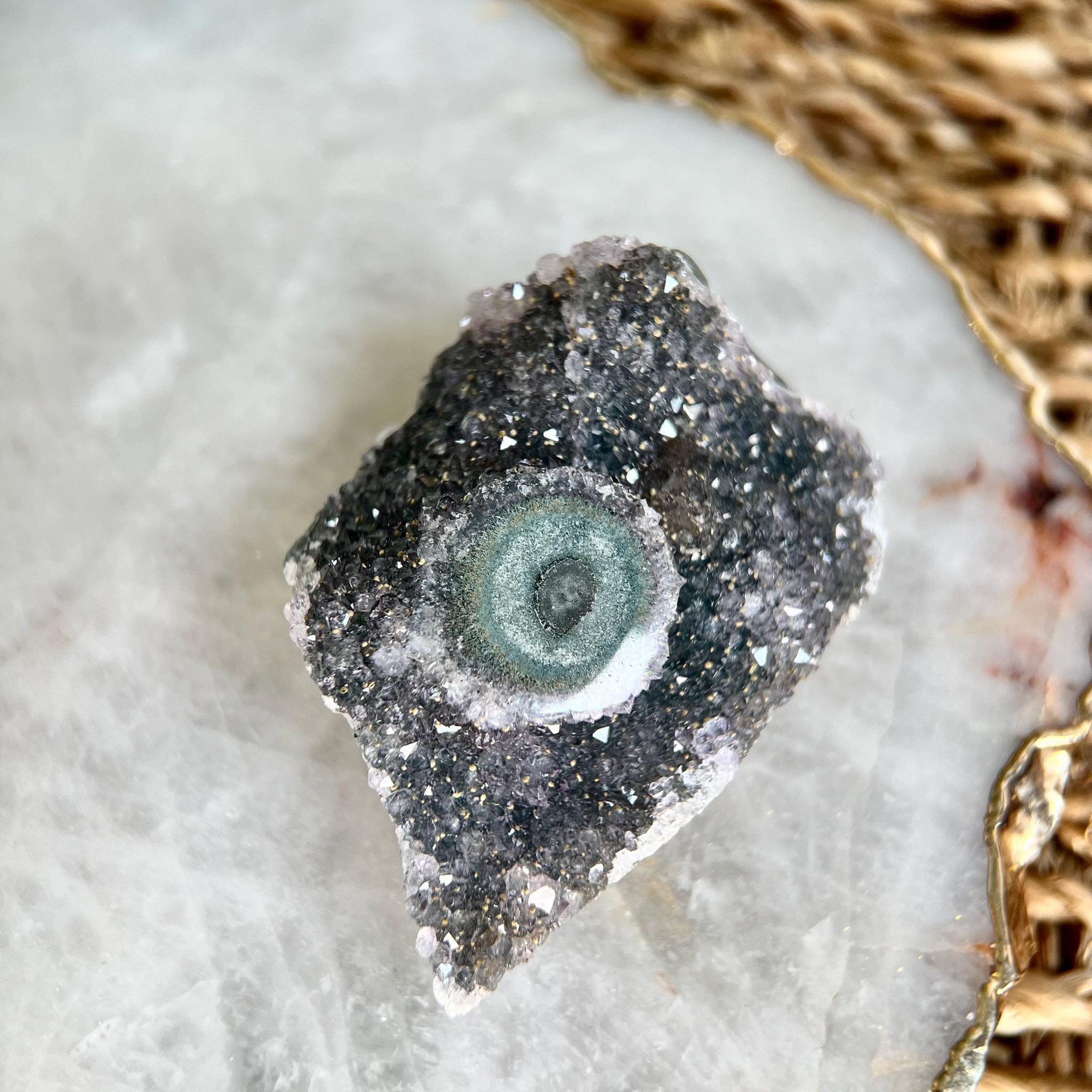 Grade A+ Natural Stalactite Druzy Crystal– Heart, Root, and Third Eye Chakra Healing, US50, 67g