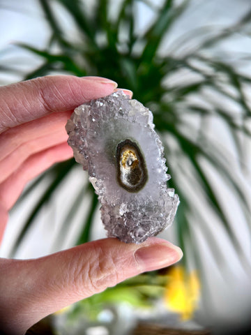 Grade A Natural Stalactite Druzy with Calcite Crystal– Heart, Root, and Third Eye Chakra Healing, US55, 65g