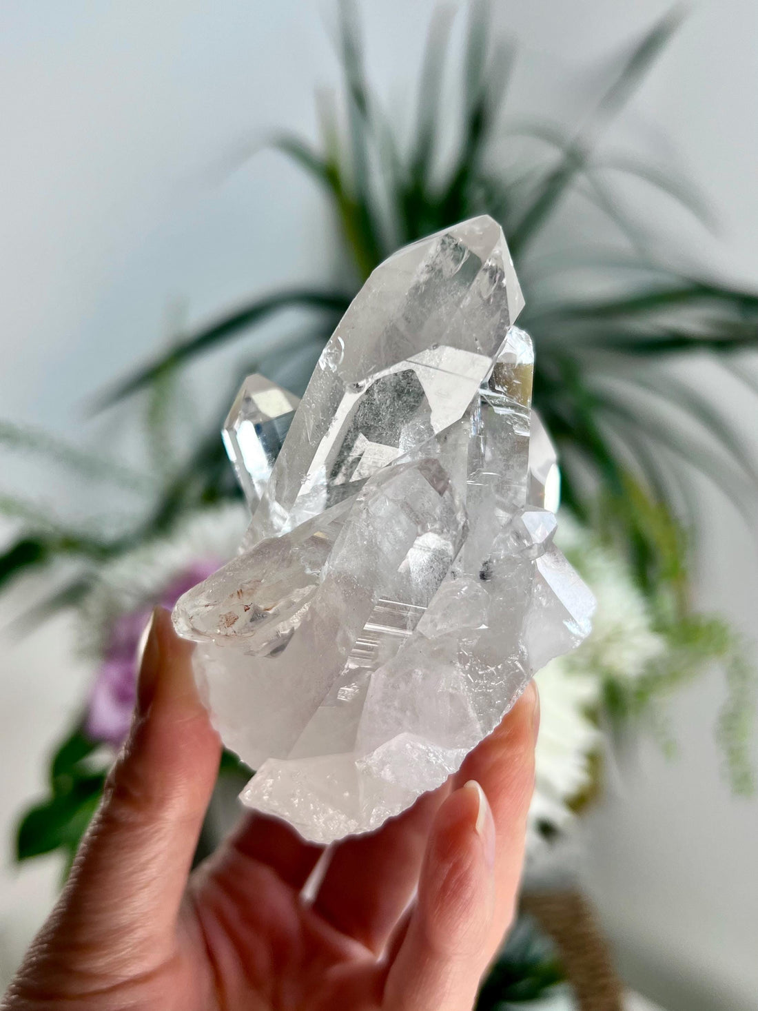 Grade AA Natural Clear Quartz Cluster with Bridge and Inner Child Points from Diamantina, 209g, CC04