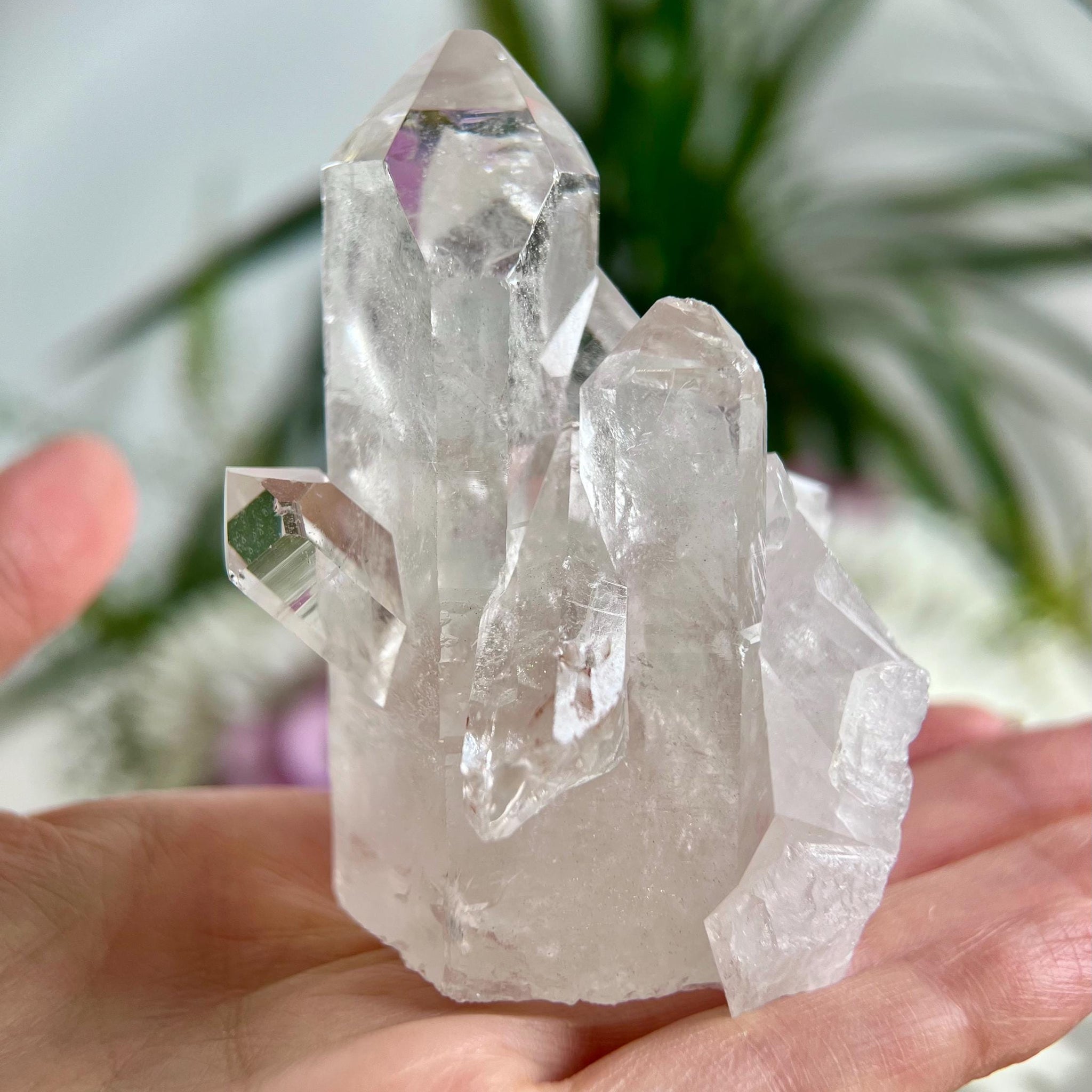 Grade AA Natural Clear Quartz Cluster with Bridge and Inner Child Points from Diamantina, 209g, CC04