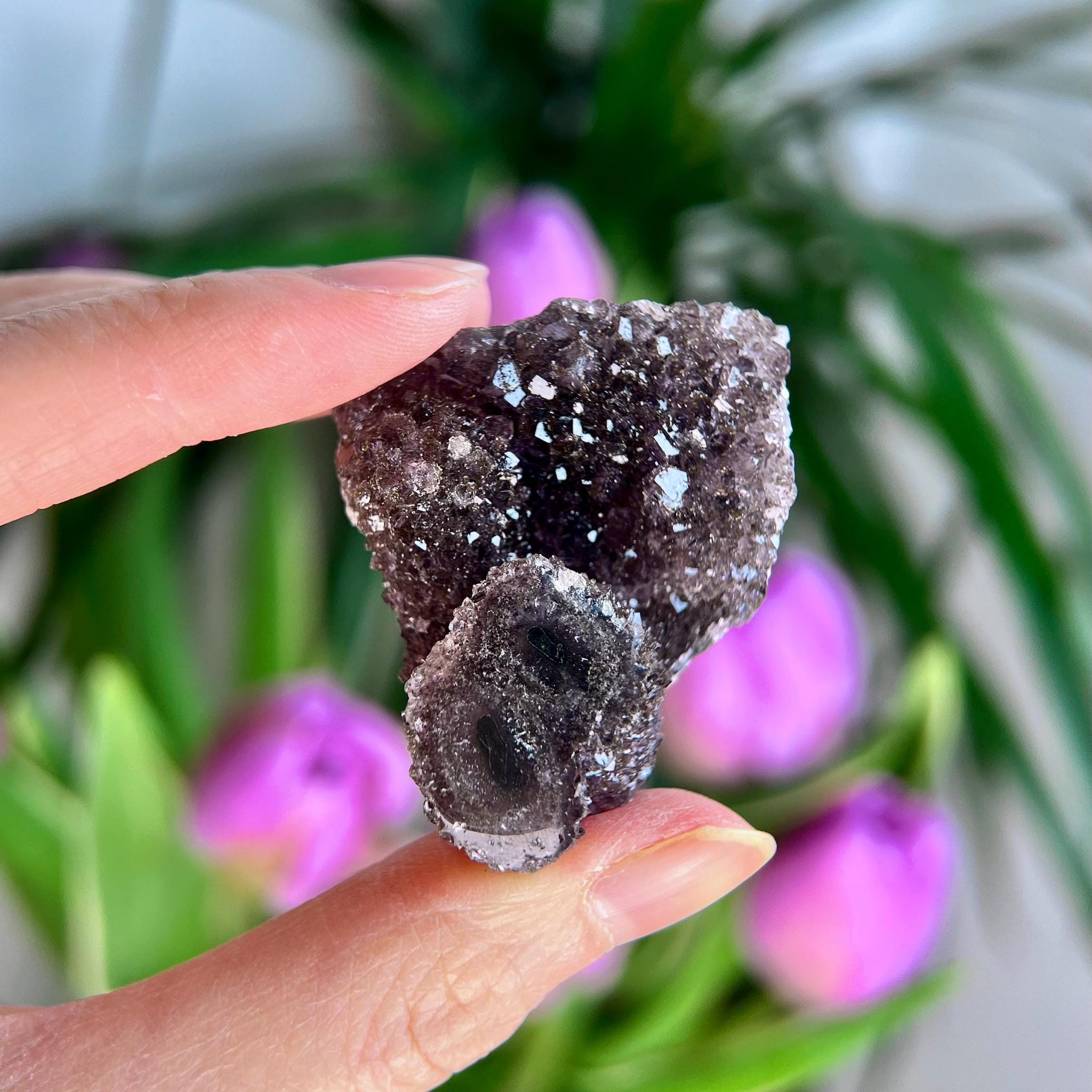Grade A Natural Amethyst Flower Stalactite from Uruguay – Unique Formation, High-Energy Healing Crystal - US65, 39g