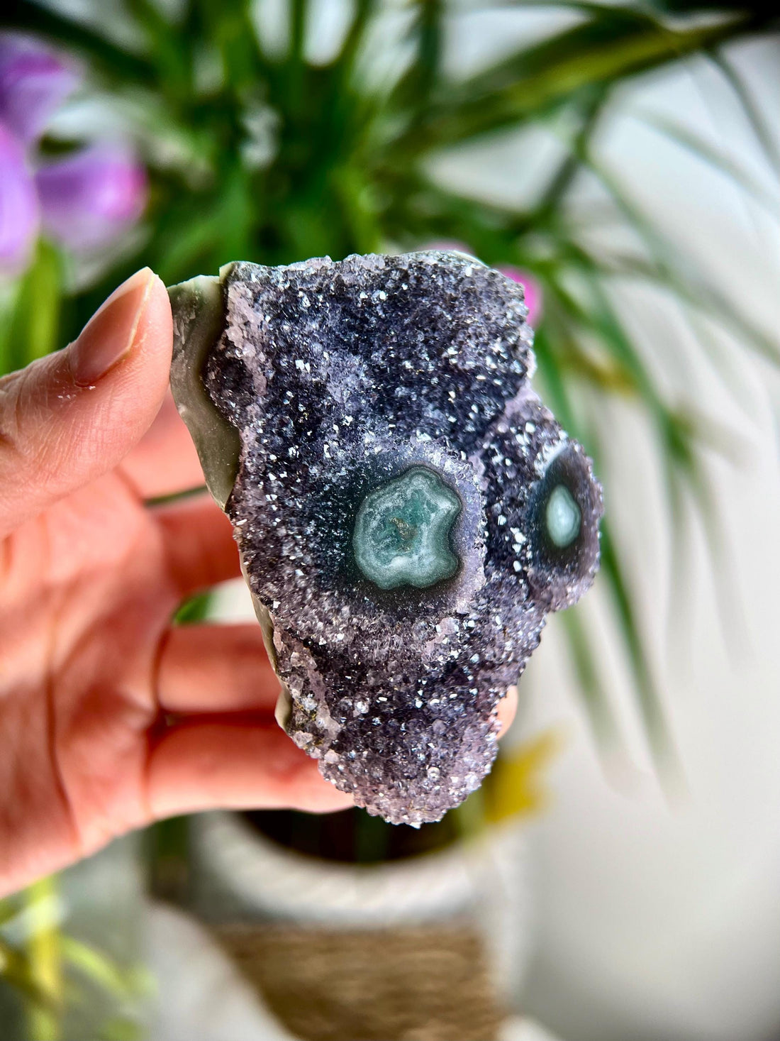 Grade A+ Natural Amethyst Flower Stalactite from Uruguay – Unique Formation, High-Energy Healing Crystal - US76, 131g