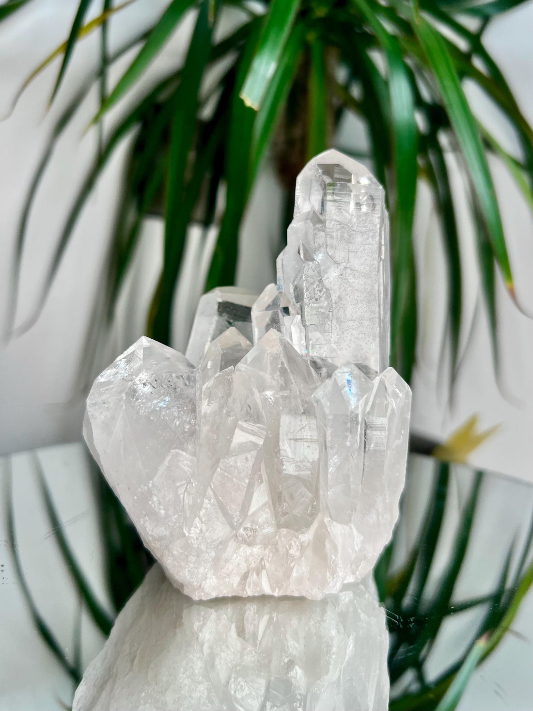 Grade AA+ Natural Clear Quartz Cluster with KEY and Rainbow from Diamantina, 494g, CC02