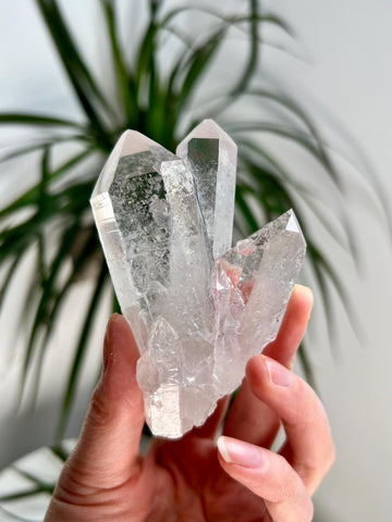 Grade AA Natural Etched Clear Quartz Cluster from Diamantina, 134g, CC09