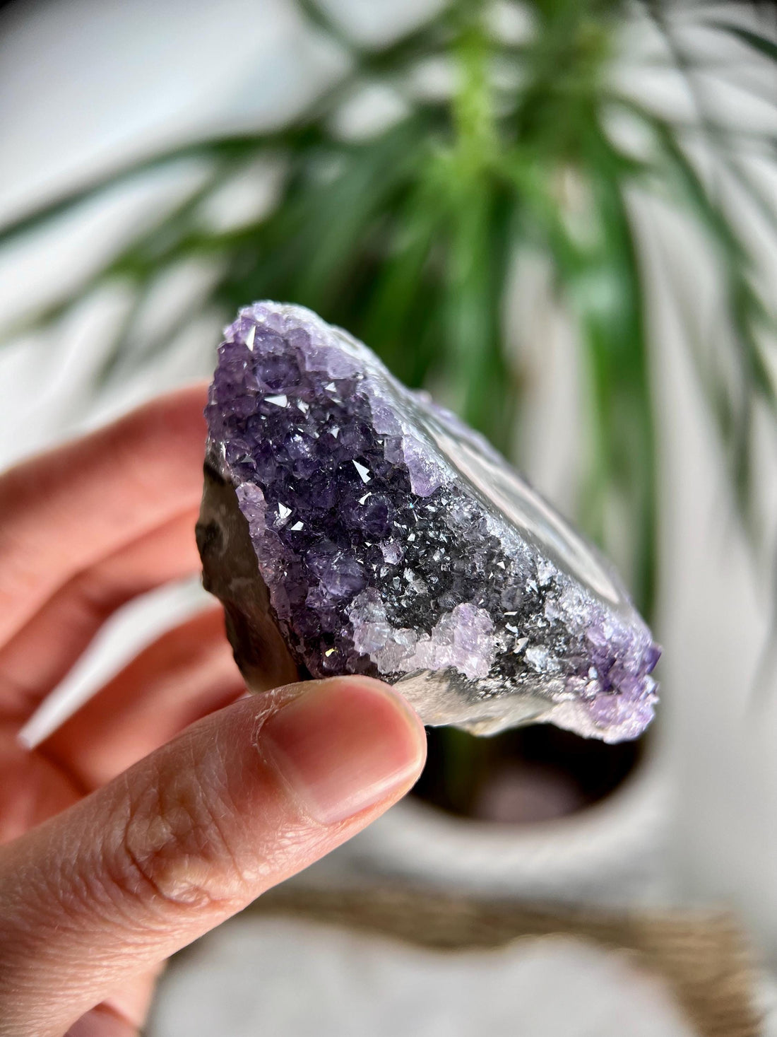 Grade AA Natural Amethyst Flower Stalactite from Uruguay – Unique Formation, High-Energy Healing Crystal - US112, 111g