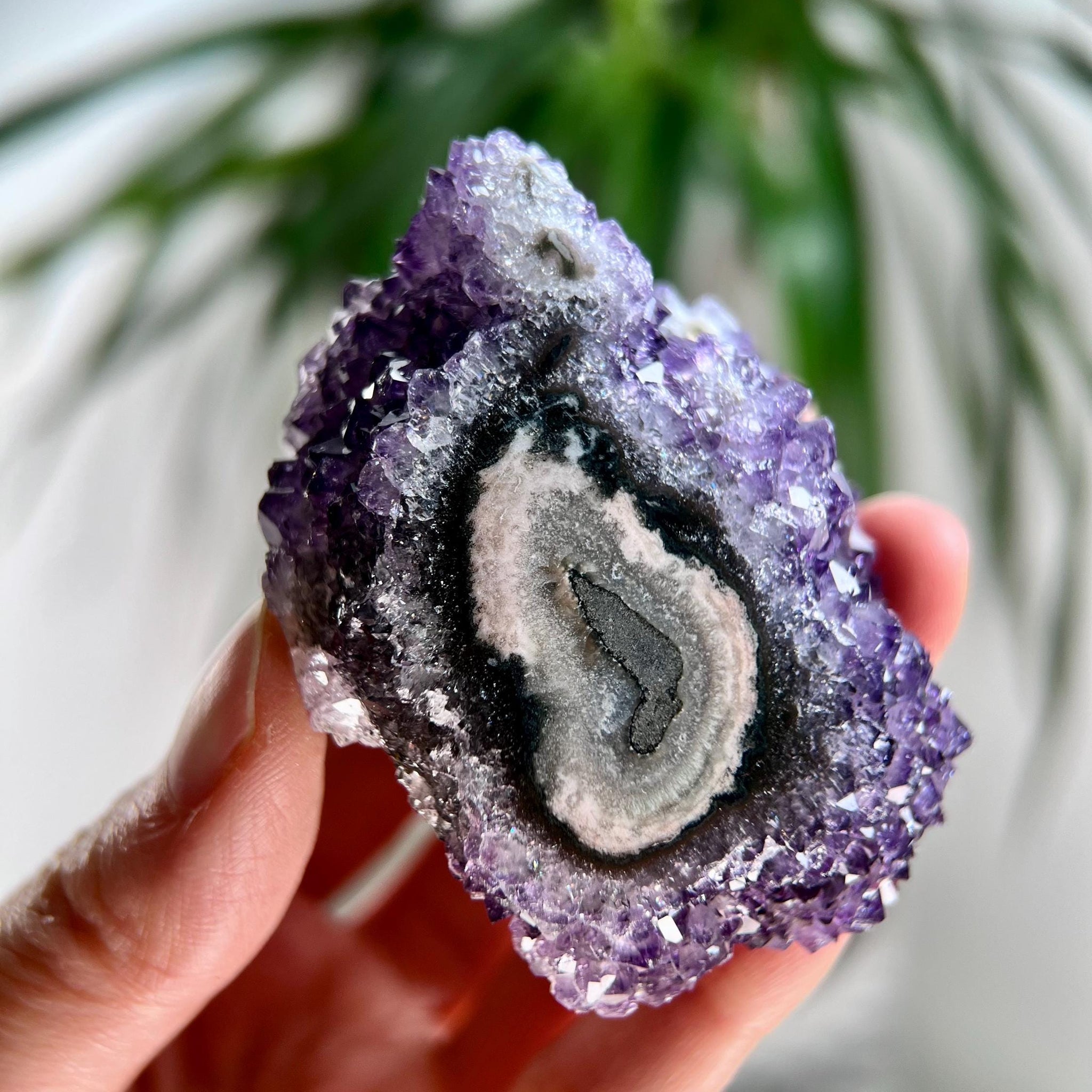 Grade AA Natural Amethyst Flower Stalactite from Uruguay – Unique Formation, High-Energy Healing Crystal - US112, 111g