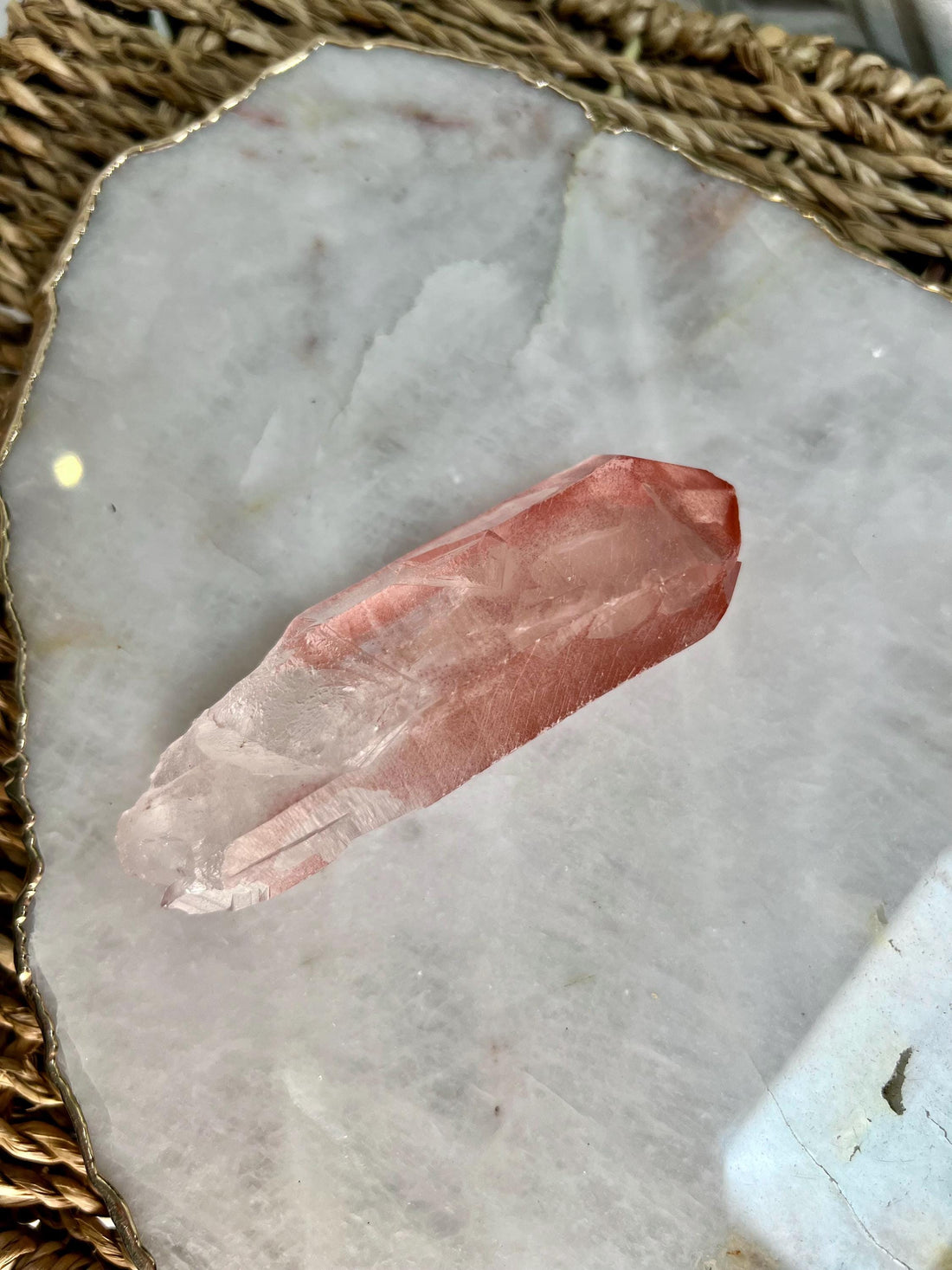 Grade AAA 100% Natural Pink Lemurian Quartz Point– Heart-Activating Love, Wisdom & Divine Connection, from Diamantina, Brazil - PL05, 95g