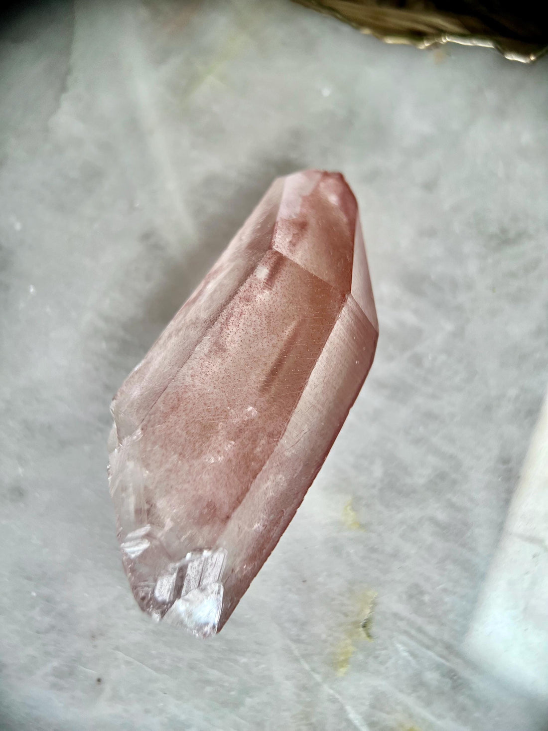 Grade AAA 100% Natural Pink Lemurian Quartz Point–Heart-Activating Love, Wisdom & Divine Connection,from Diamantina - PL12,114g