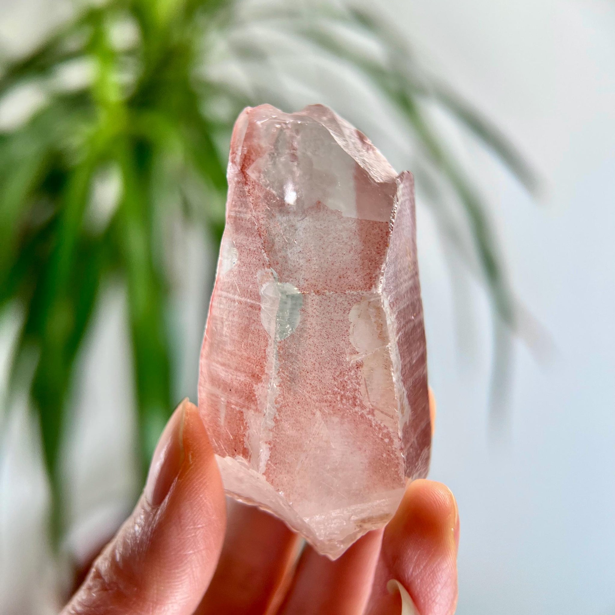 Grade AAA 100% Natural Pink Lemurian Quartz Point–Heart- Self Healed Crystal ,from Diamantina - PL22, 90g