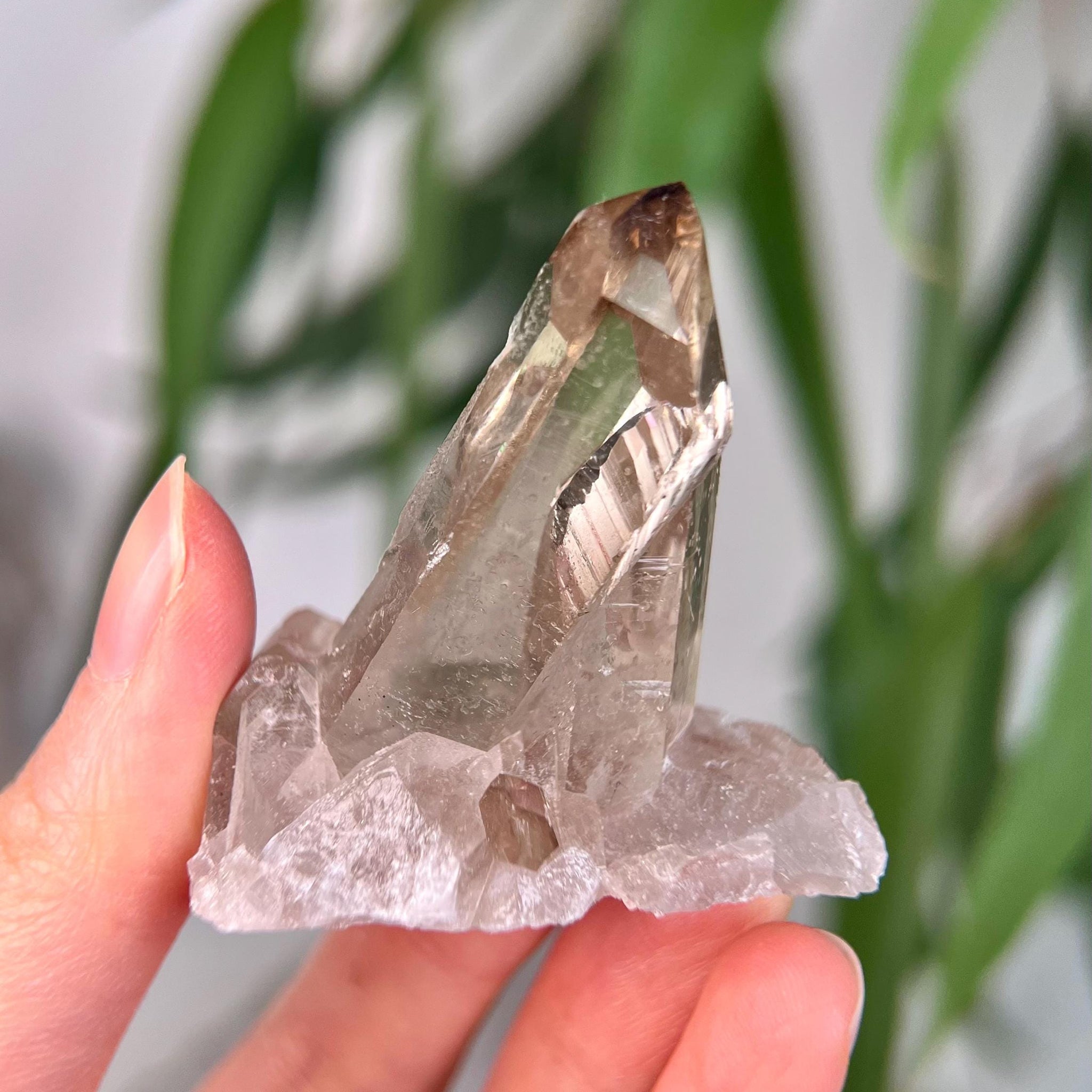 Grade AAA Natural Etched Smoky Quartz Cluster, Penetration with Rainbow from Bahia, Brazil SCC14, 44g
