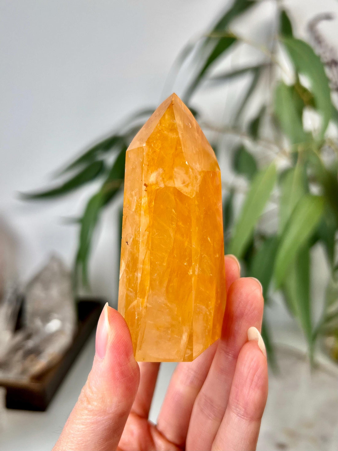 Grade AAA Golden Healer Tower - Natural Hematoid Quartz for Ultimate Healing, Abundance, and High Energy Frequency GHC38, 132g