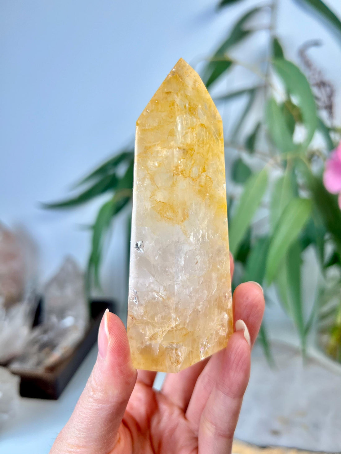 Grade AAA Golden Healer Tower - Natural Hematoid Quartz for Ultimate Healing, Abundance, and High Energy Frequency GHC42, 203g