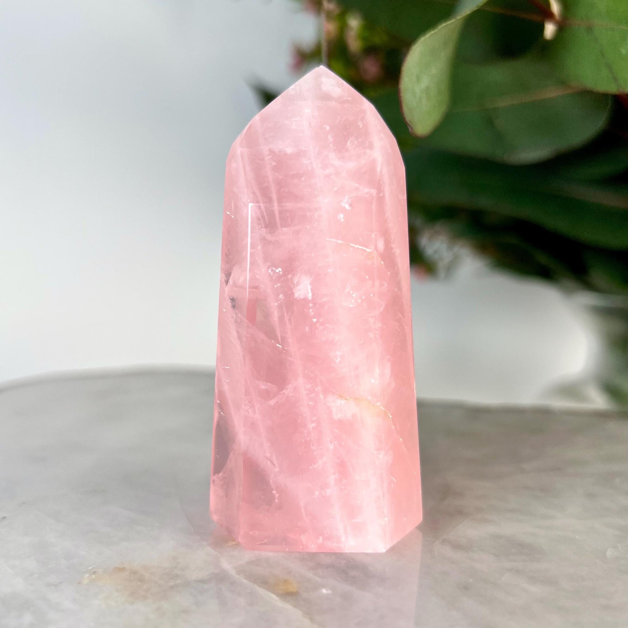 Grade AA Natural Rose Quartz Tower – Emotional Healing & Self-Love Crystal, from Bahia, Brazil RC09, 107g, Discounted for minor imperfection