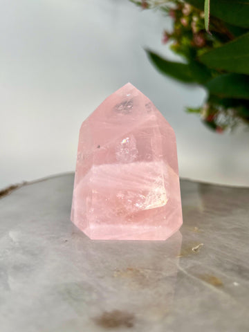 Grade AA Natural Rose Quartz Tower – Emotional Healing & Self-Love Crystal, from Bahia, Brazil RC10, 149g