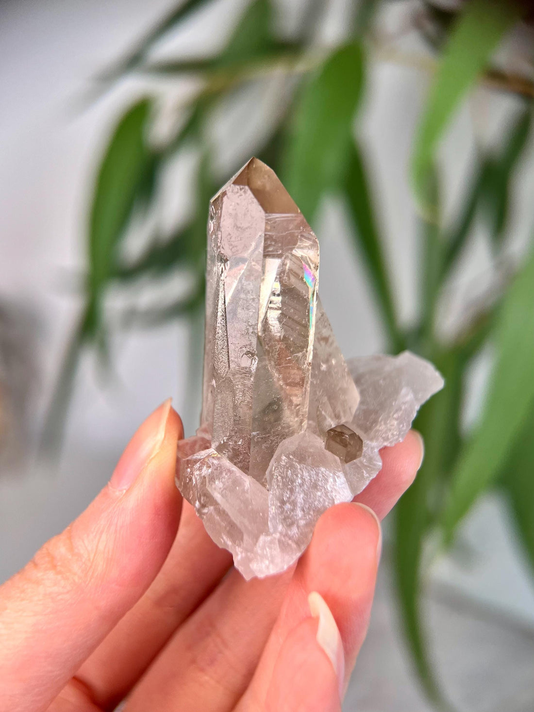 Grade AAA Natural Etched Smoky Quartz Cluster, Penetration with Rainbow from Bahia, Brazil SCC14, 44g