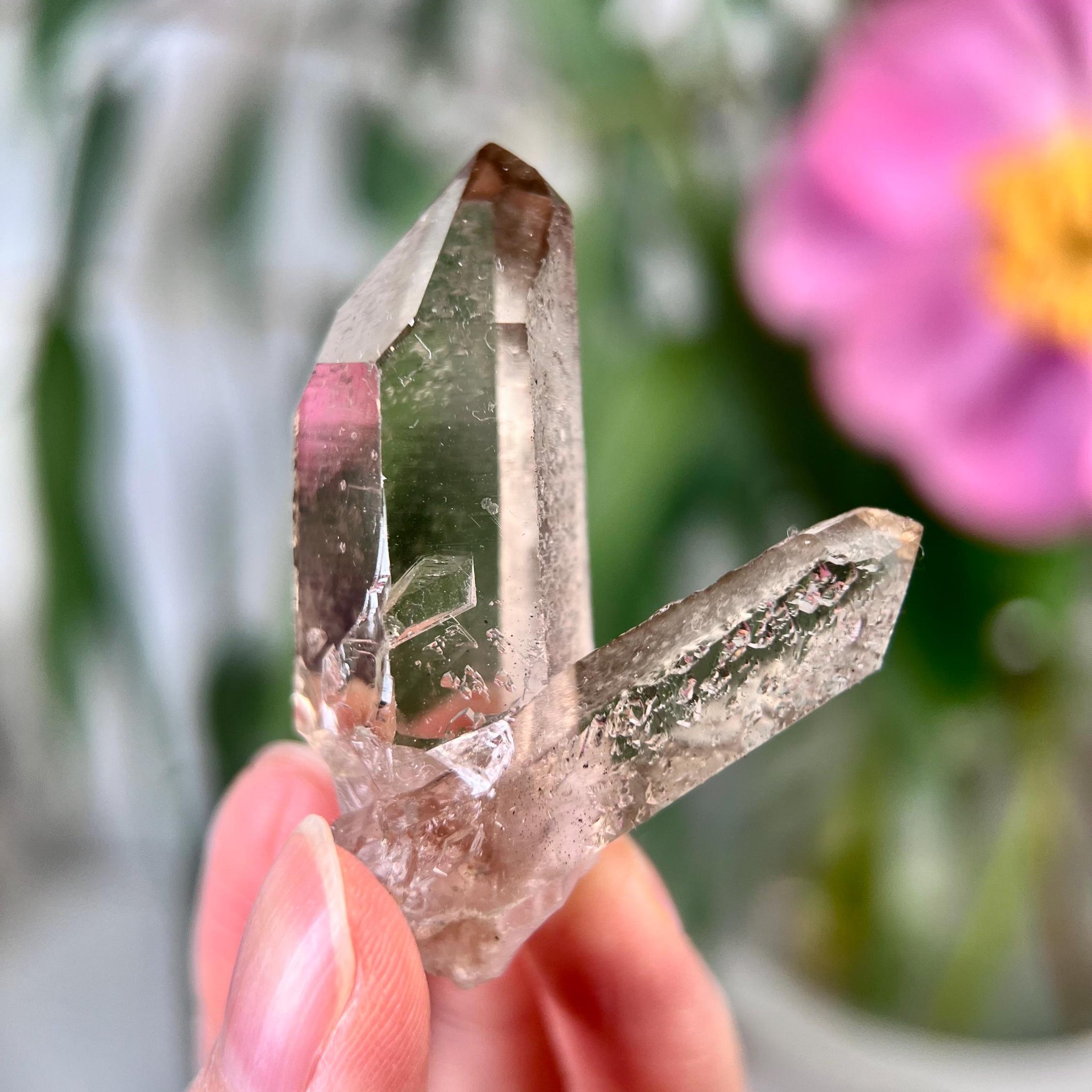 Grade AA+ Natural Etched Smoky Quartz Cluster from Bahia, Brazil SCC24, 28g