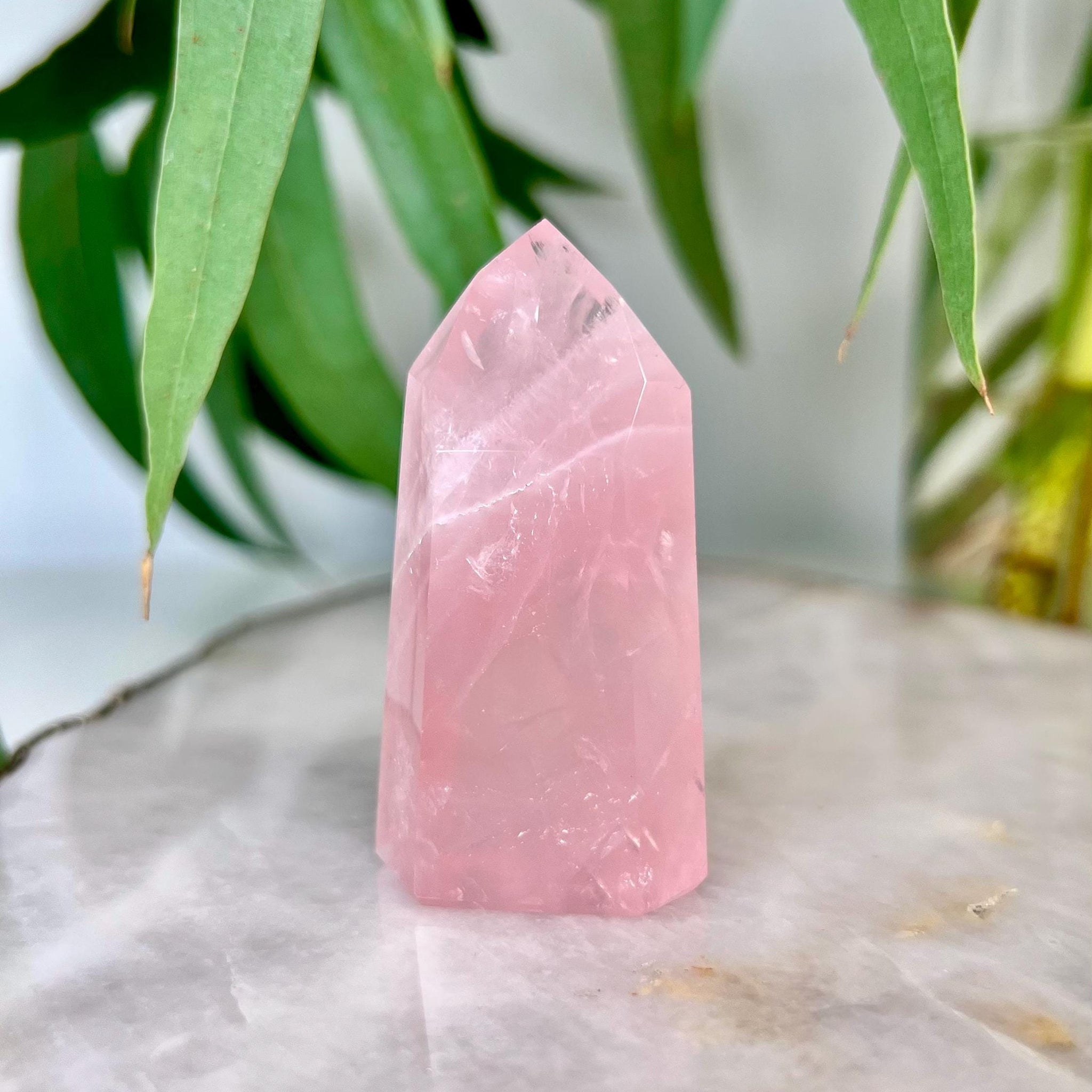 Grade AAA Natural Rose Quartz Tower – Emotional Healing & Self-Love Crystal, from Bahia, Brazil RC01, 59g