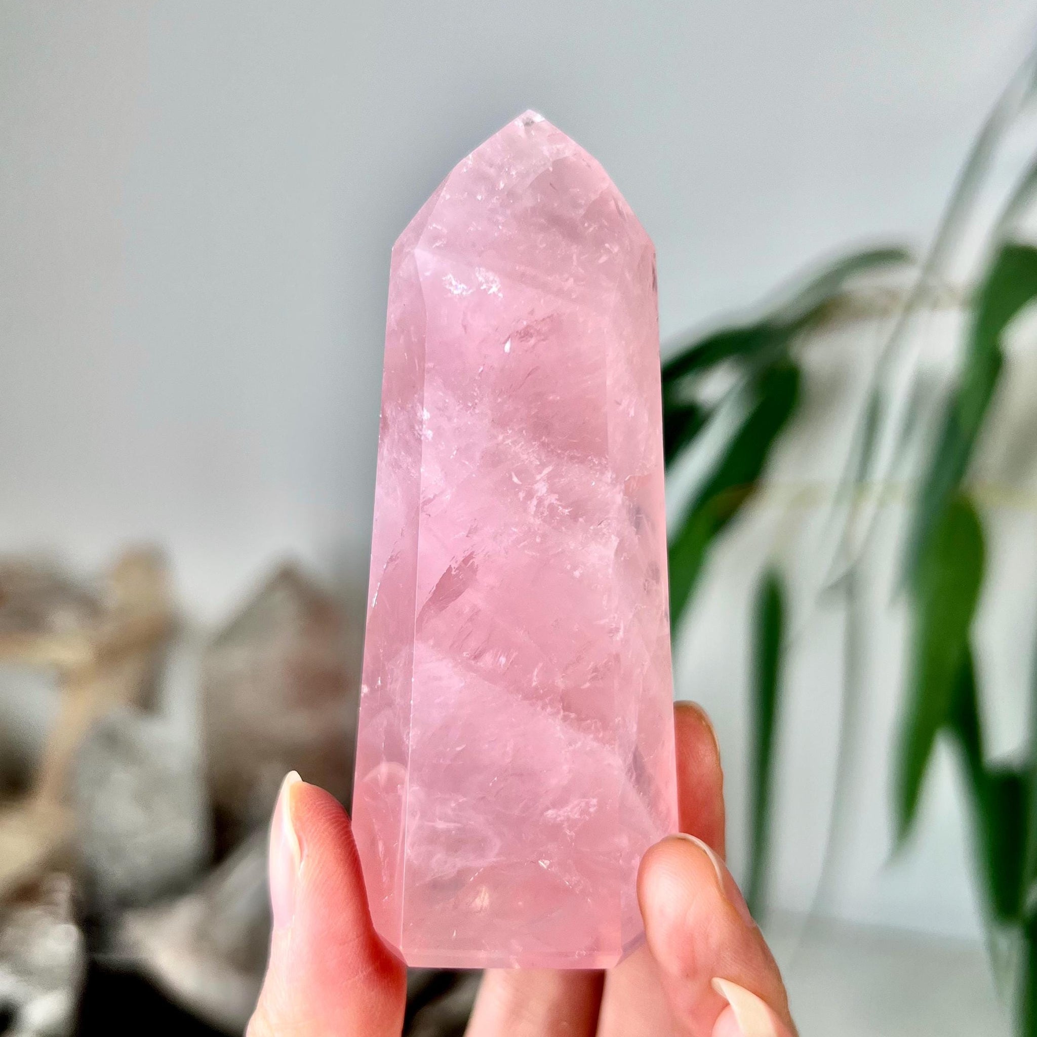 Grade AA Natural Rose Quartz Tower – Emotional Healing & Self-Love Crystal, from Bahia, Brazil RC03, 106g